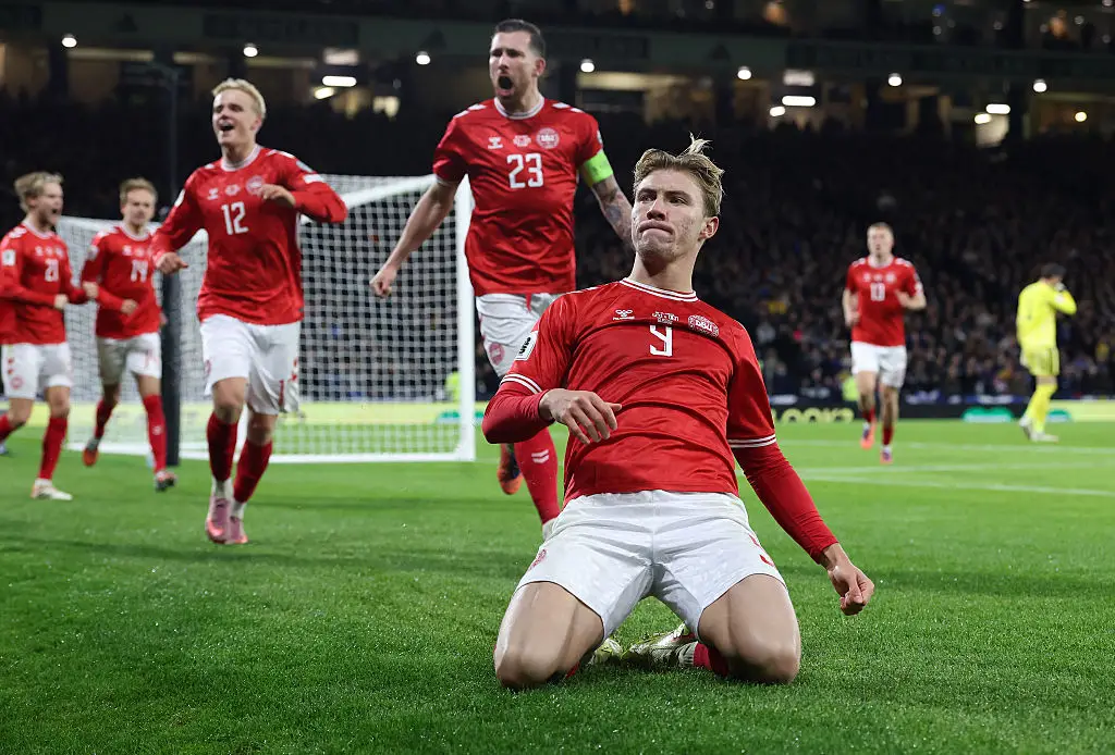 Rasmus Hojlund scored for Denmark (Credit:Getty)