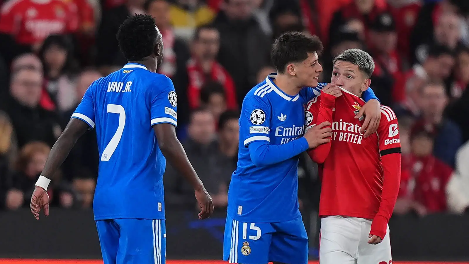 Prestianni was given a six-match ban by UEFA for a remark towards Vinicius Jr (Image: Getty)