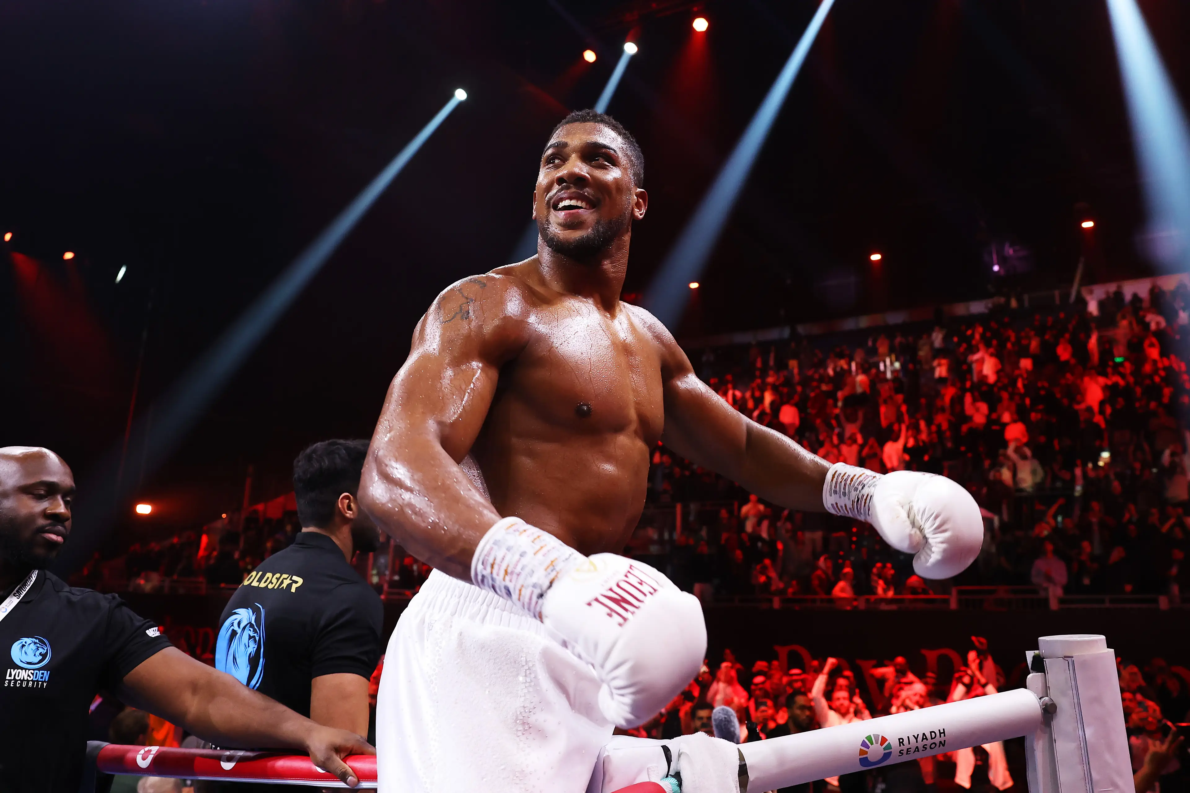 Anthony Joshua is set to return in Saudi Arabia next February, according to Turki Alalshikh. Image: Getty 