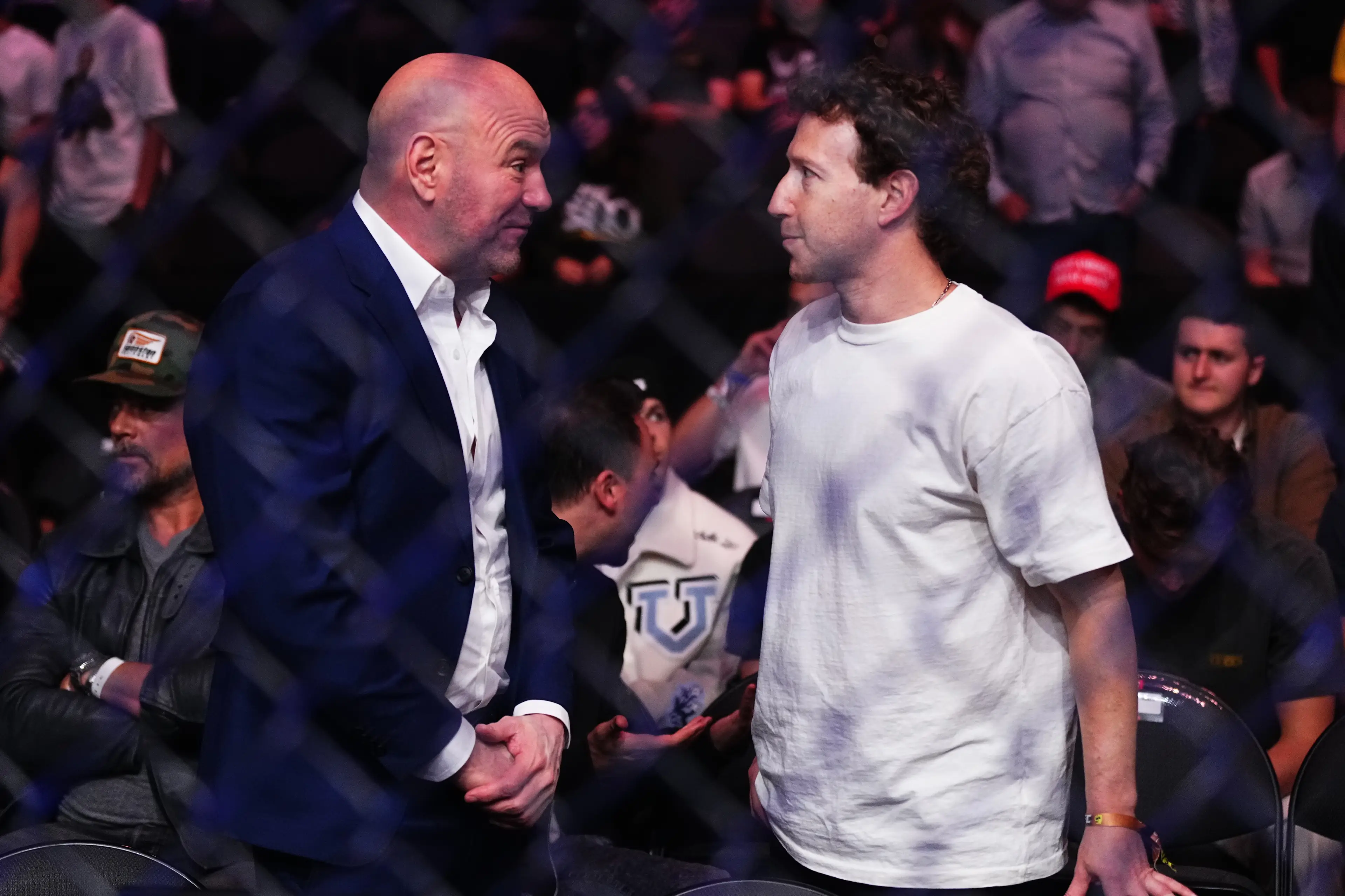 Mark Zuckerberg was cageside for UFC 300. Image: Getty 