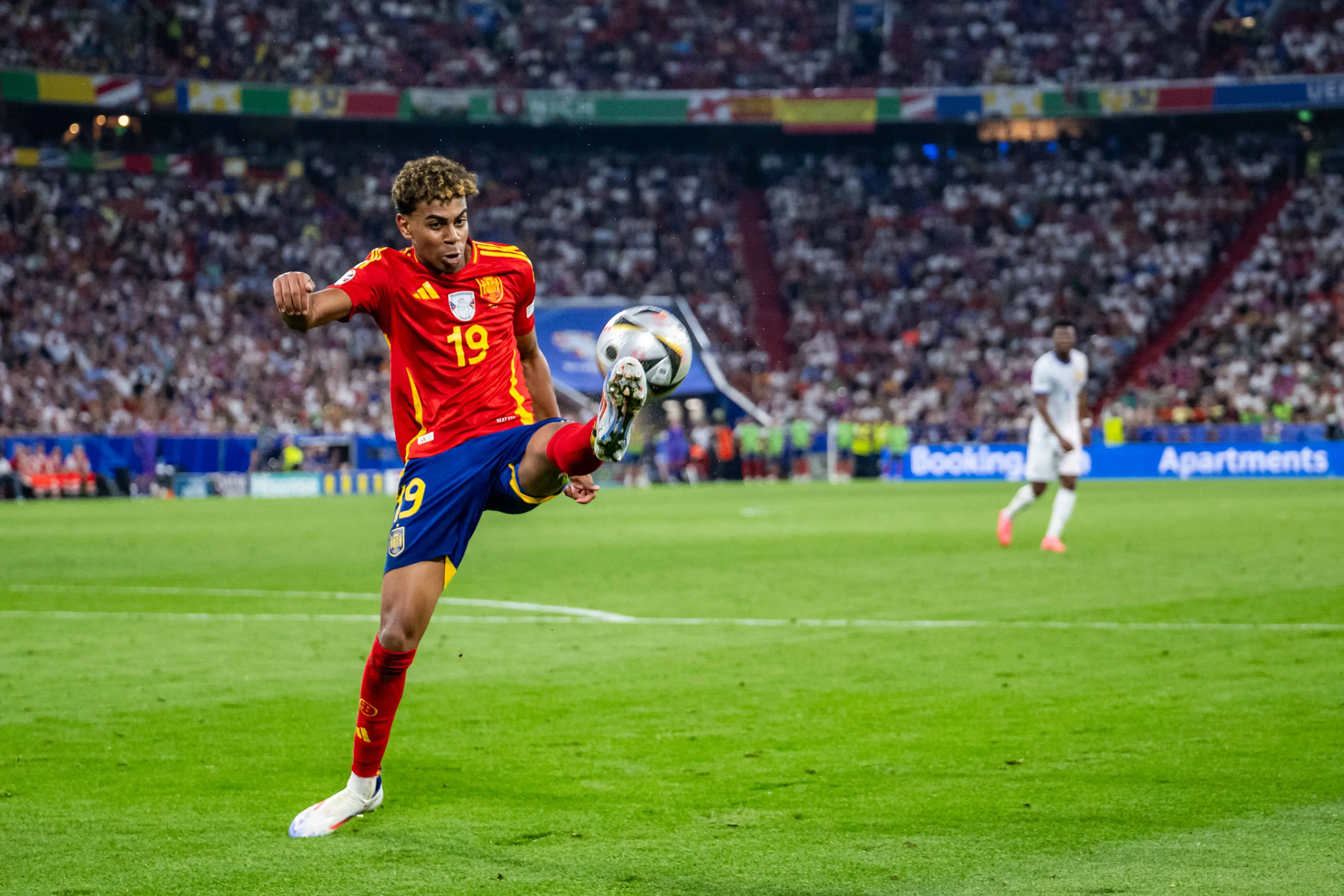 Lamine Yamal lifted the best young player of the tournament award at Euro 2024. Image credit: Getty