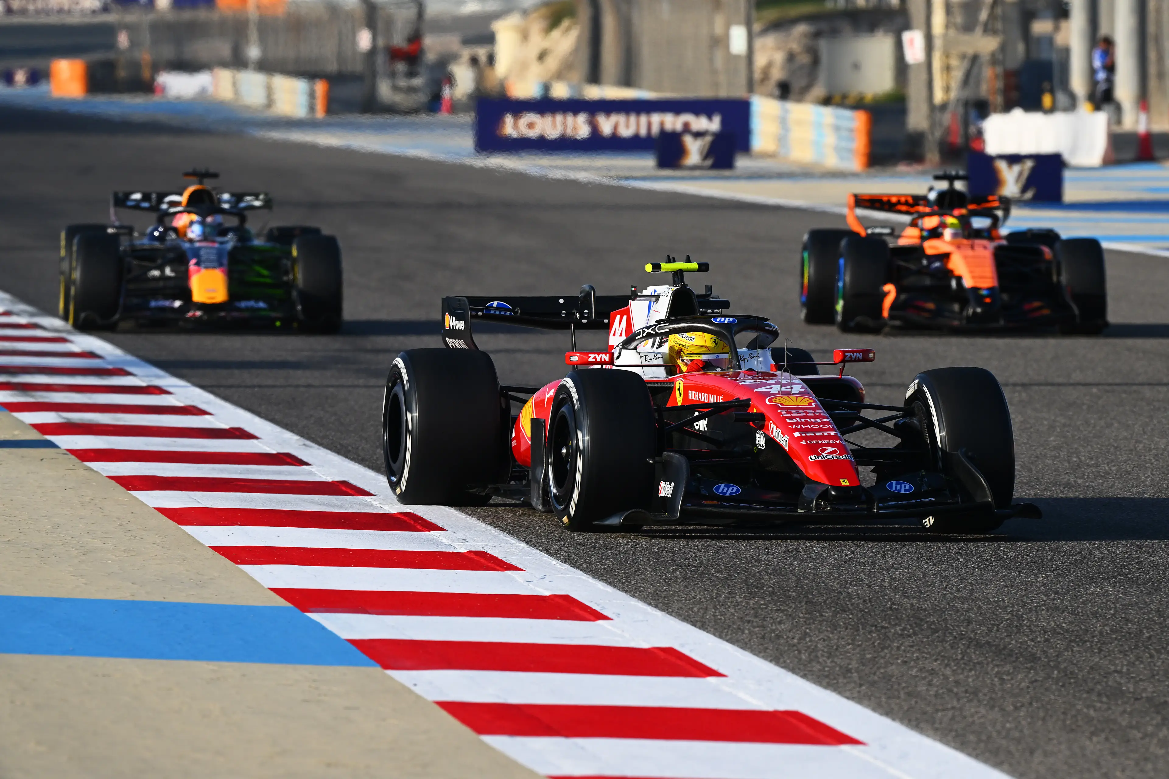 Lewis Hamilton during the Bahrain test (credit: getty)