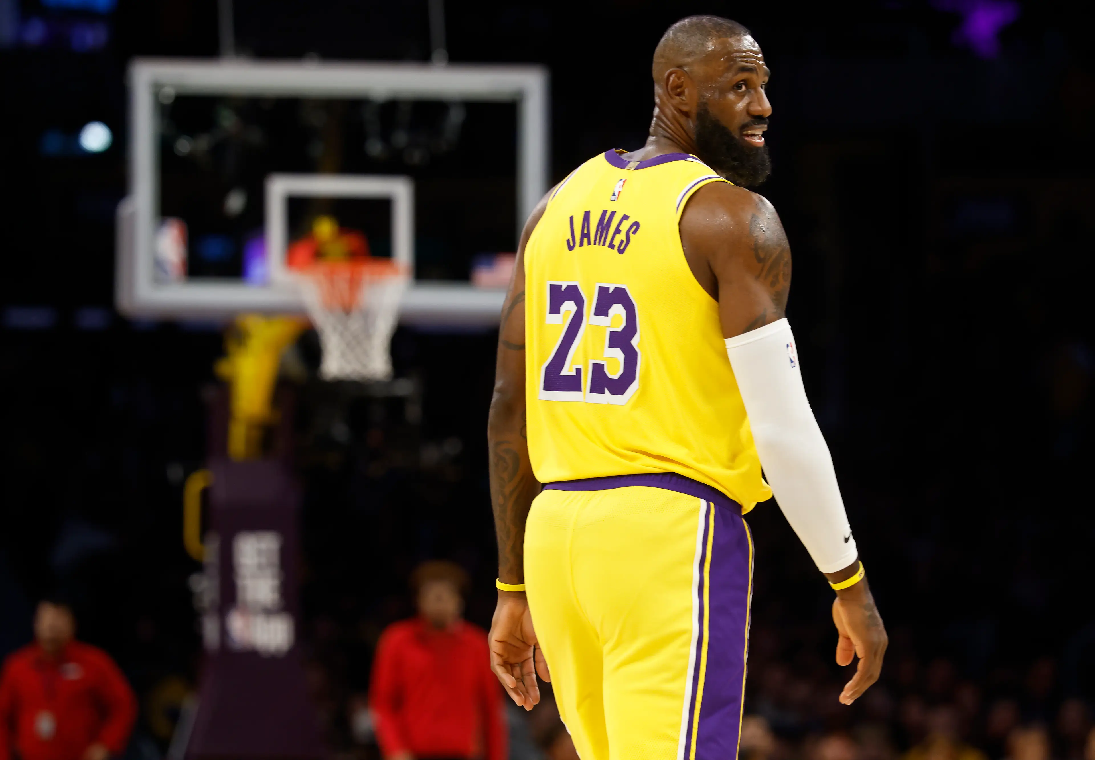 LeBron James on court (Image: Getty)