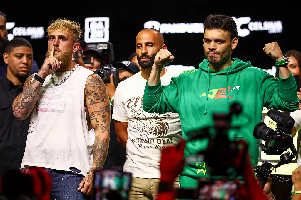 Jake Paul faces Julio Cesar Chaves Jr  at the Honda Centre in Anaheim, California on Sunday. (Image: Getty)
