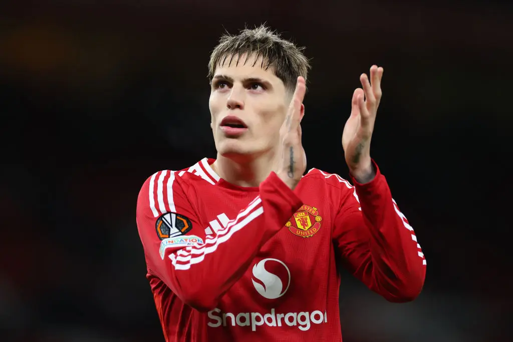 Alejandro Garnacho has scored 8 goals in 31 appearances for United this season. (Image: Getty)