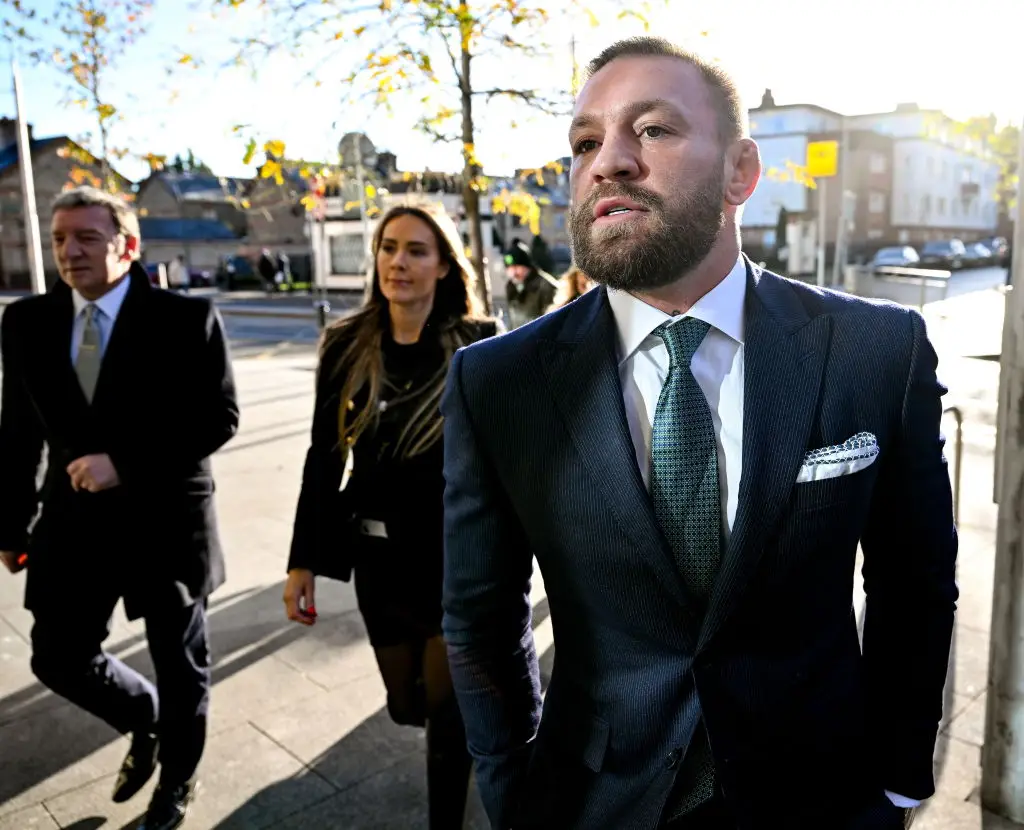  A jury of eight women and four men found McGregor liable for the assault of Hand and he was forced pay damages of €250,000. (Image: Getty)