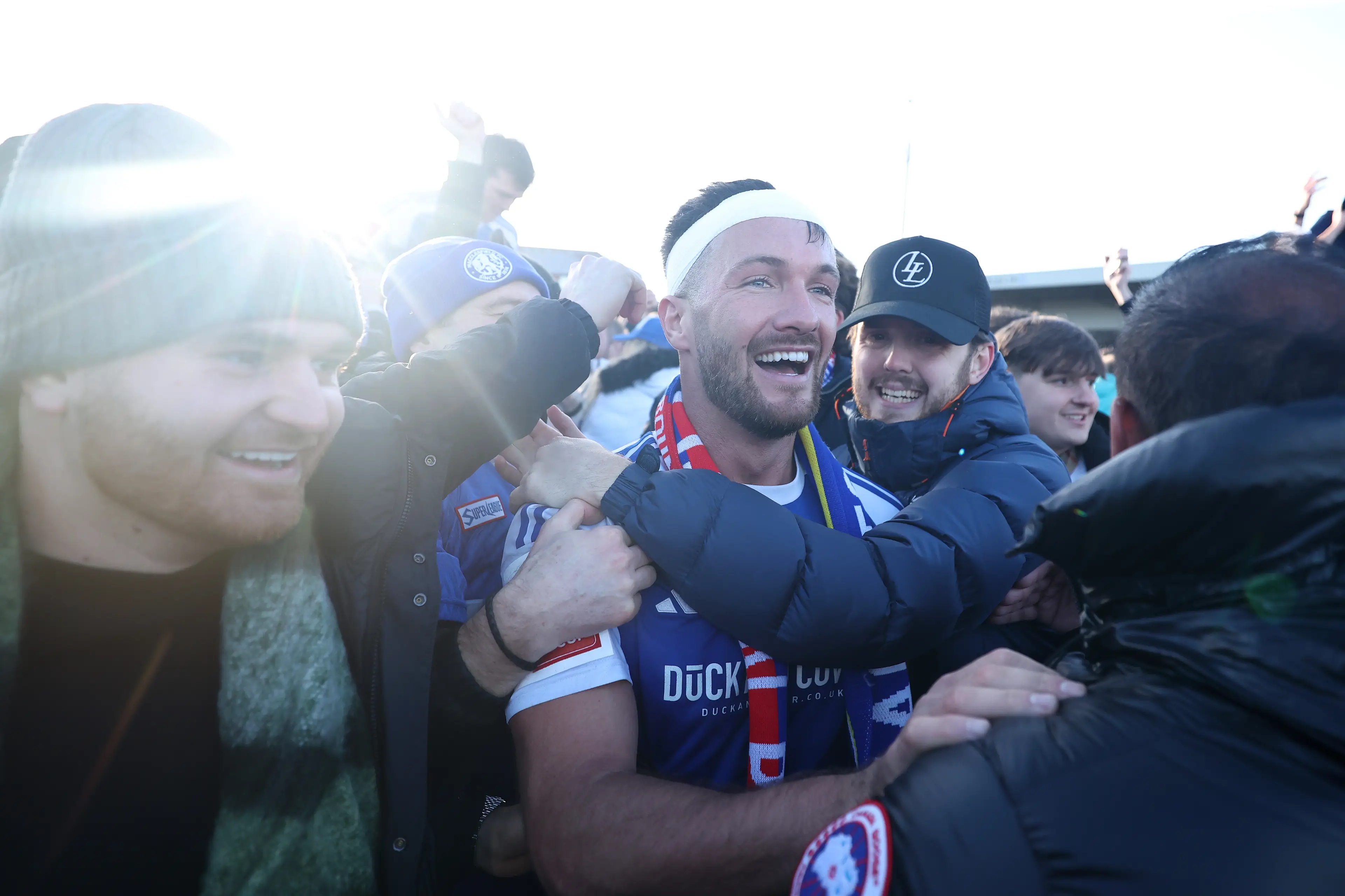 Paul Dawson celebrates Macclesfield's historic FA Cup win over Palace (Image: Getty)