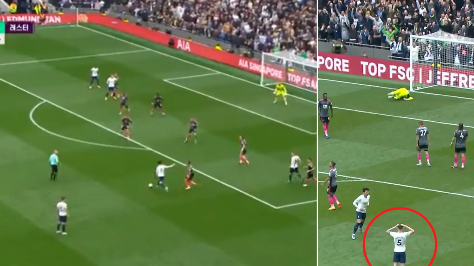 Pierre-Emile Hojbjerg Had A Priceless Reaction To Son Heung-Min's Worldie Against Leicester