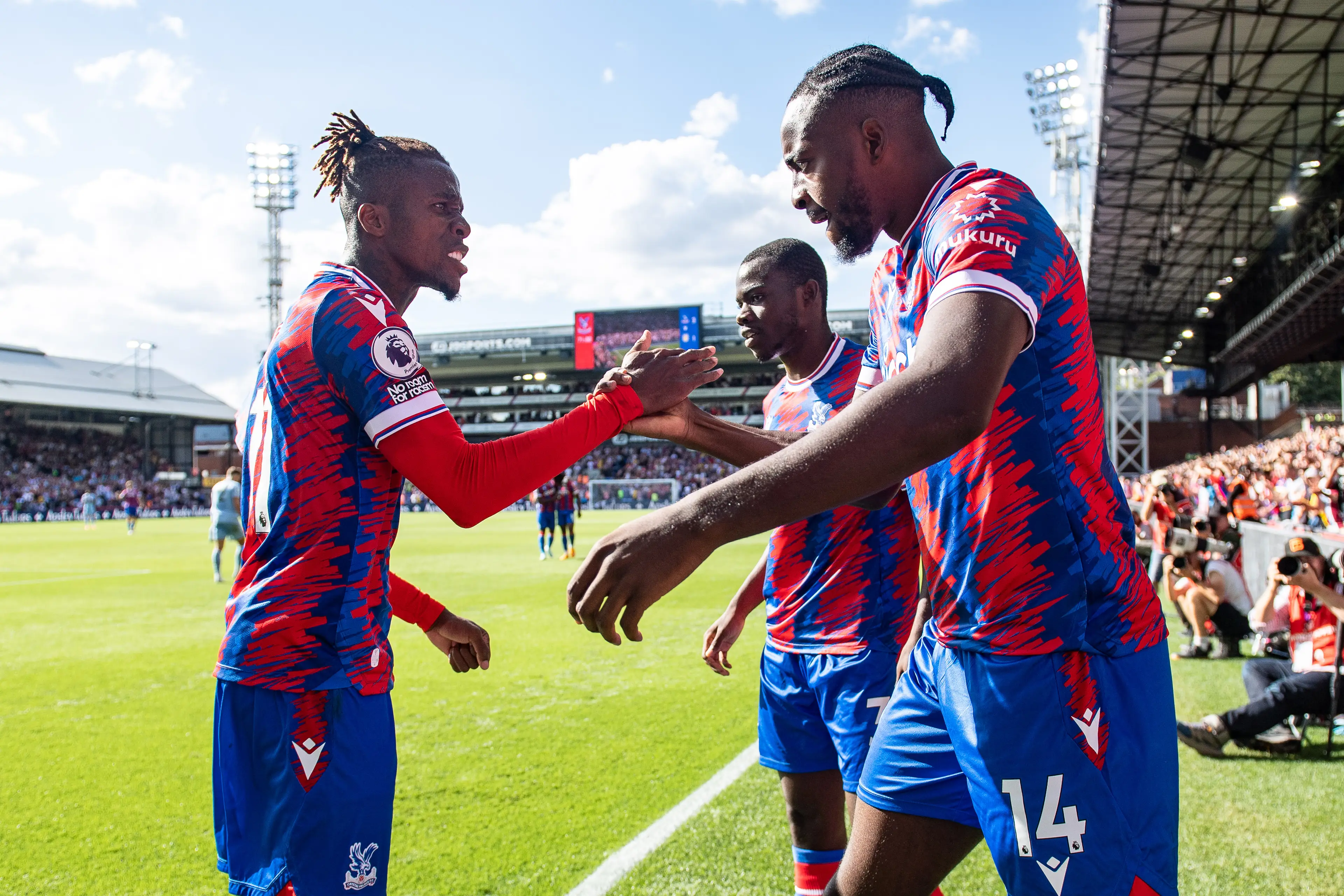 Jean-Phillipe Mateta and Wilfried Zaha for Crystal Palace in 2022 (credit: getty)