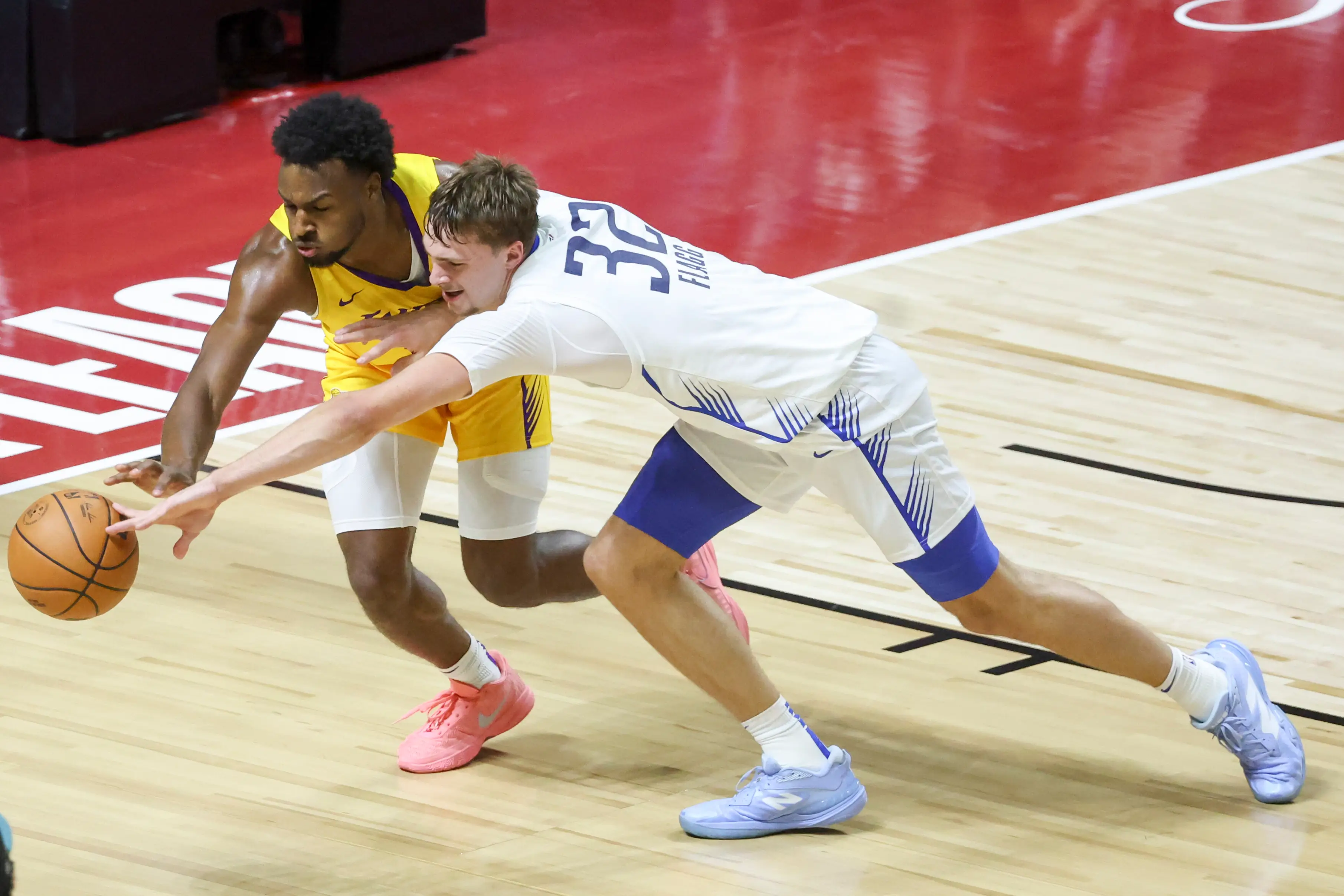 Bronny James playing at the 2025 NBA Summer League. Image: Ian Maule / Stringer via Getty 