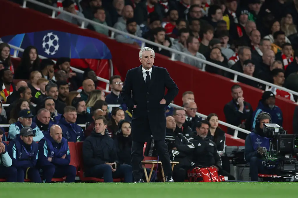 Carlo Ancelotti suffered one of the worst losses of his career against Arsenal in the Champions League. (Image: Getty)