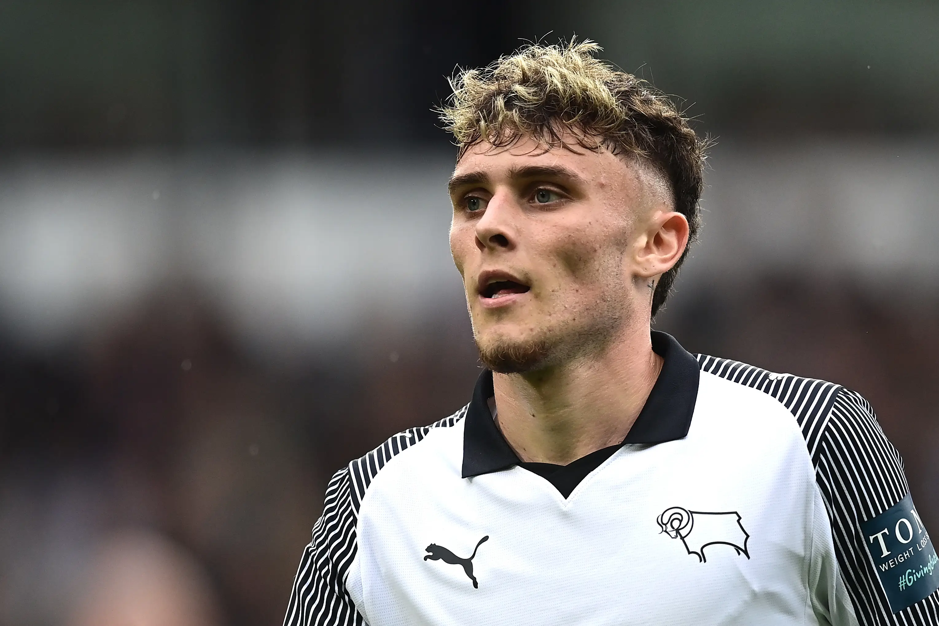 Bobby Clark is currently on loan at Derby County. Image: Richard Martin-Roberts / Stringer via Getty