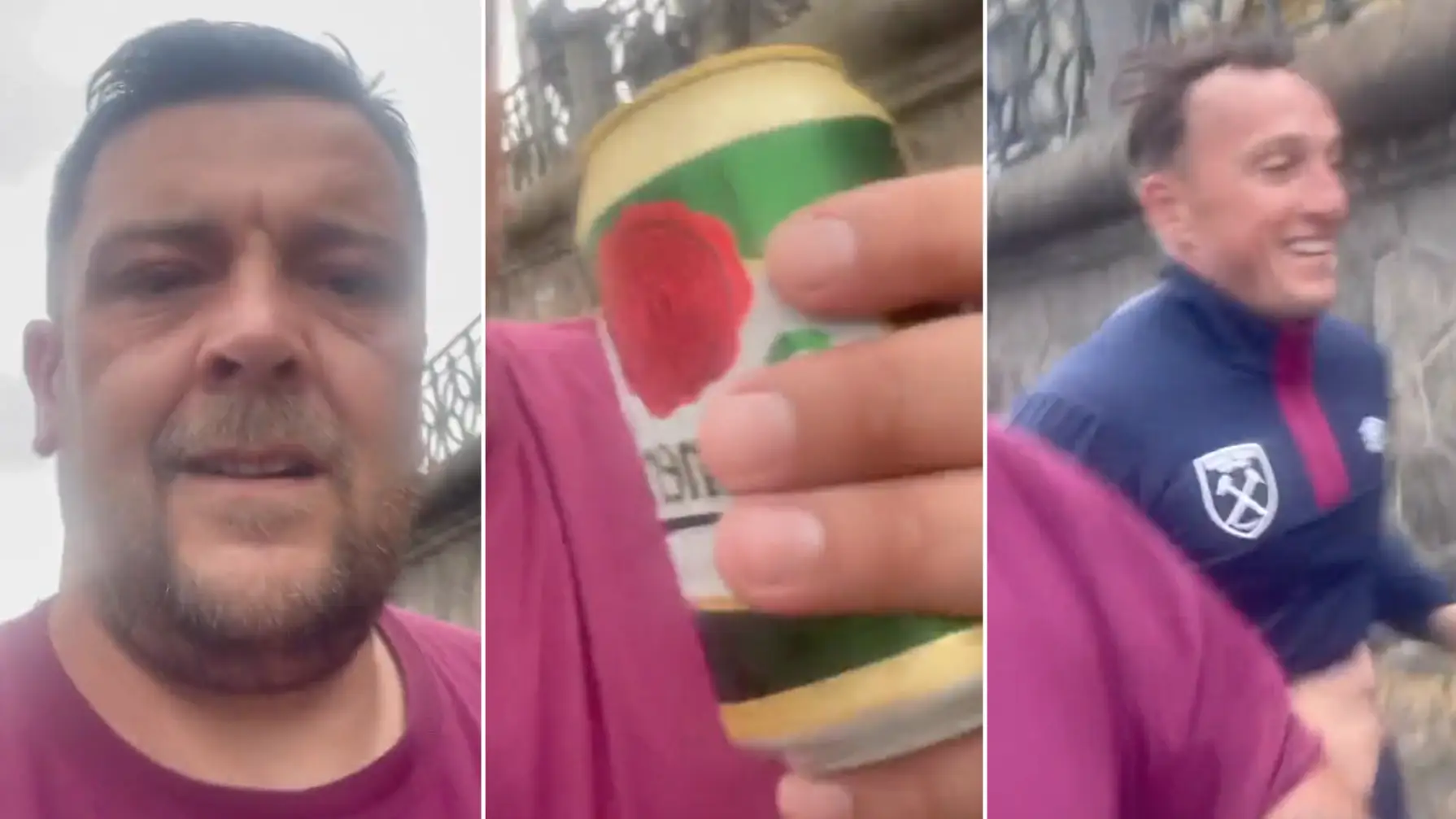 Boozing West Ham fan bumps into Mark Noble in Prague, their conversation is epic