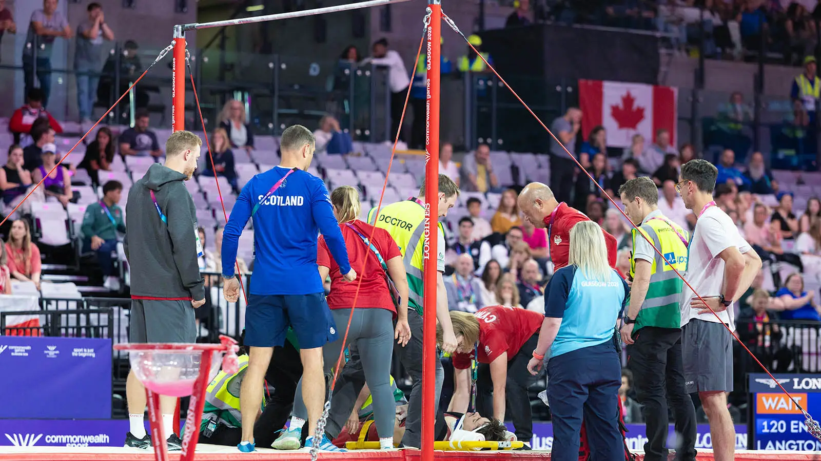 Langton received immediate medical treatment after his fall (Image: Getty)