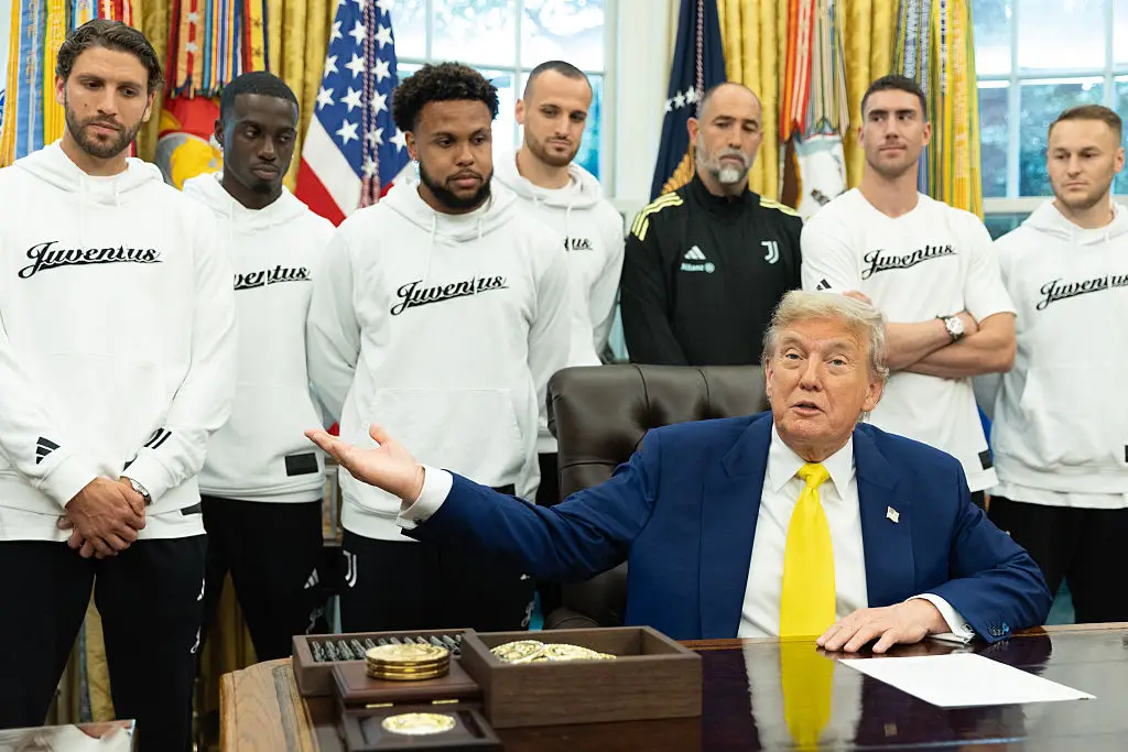 The Juventus squad met with Donald Trump in the White House. (Image: Getty)