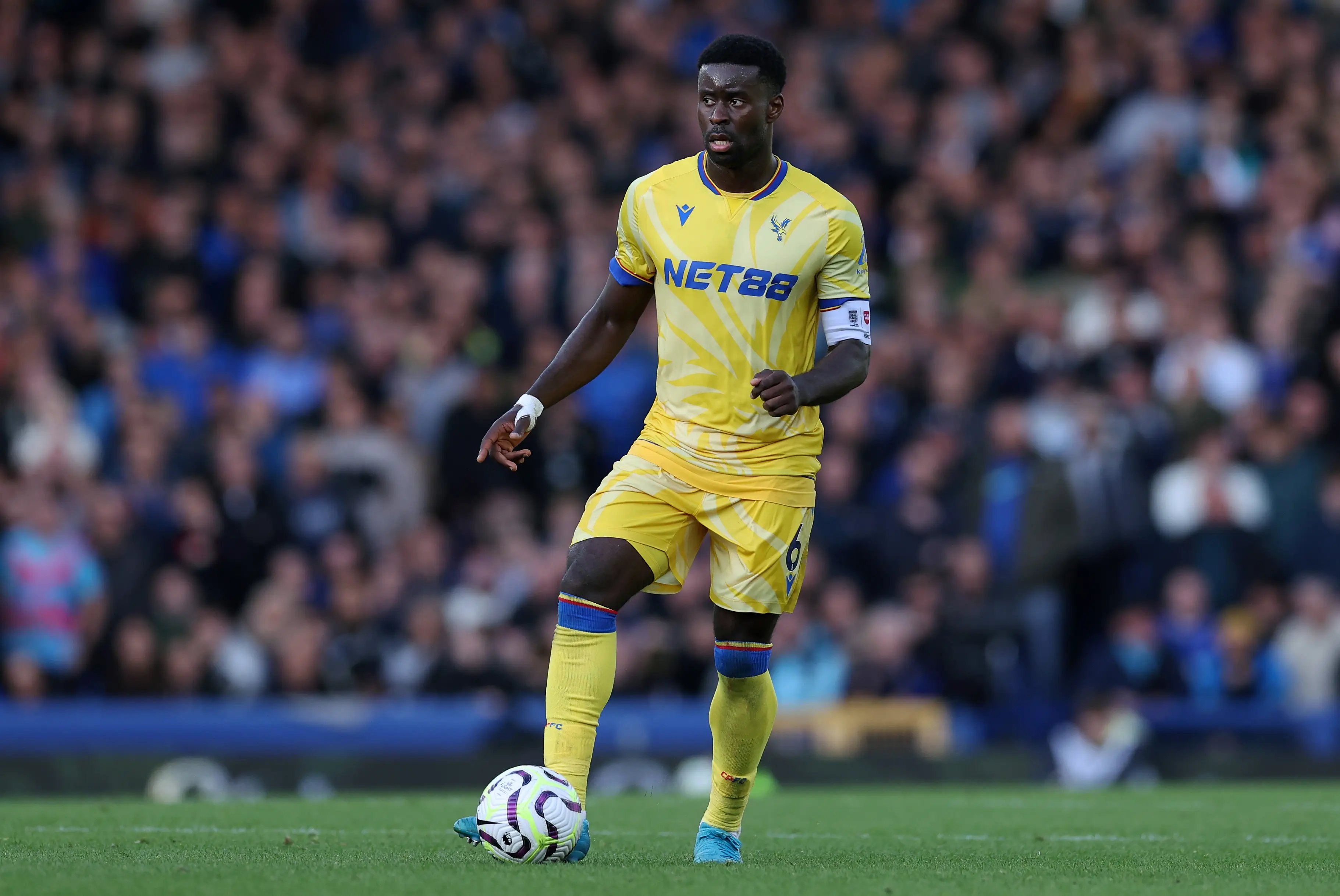 Marc Guehi in action for Crystal Palace. Image: Getty 