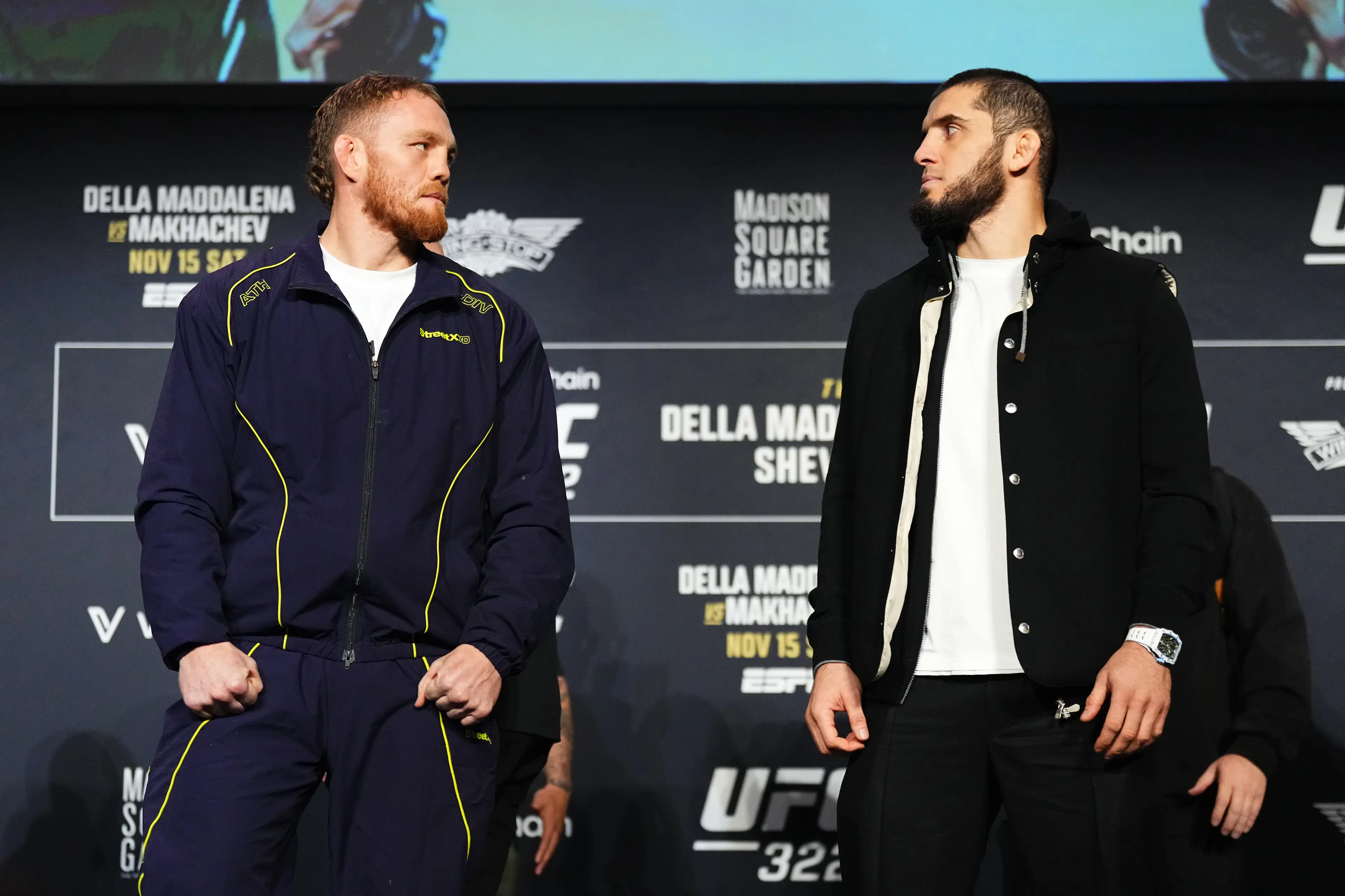 Islam Makhachev vs Jack Della Maddalena will take place this weekend. Image: Getty