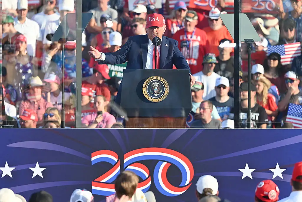 Donald Trump addressed supporters at a rally in Iowa. (Image: Getty)