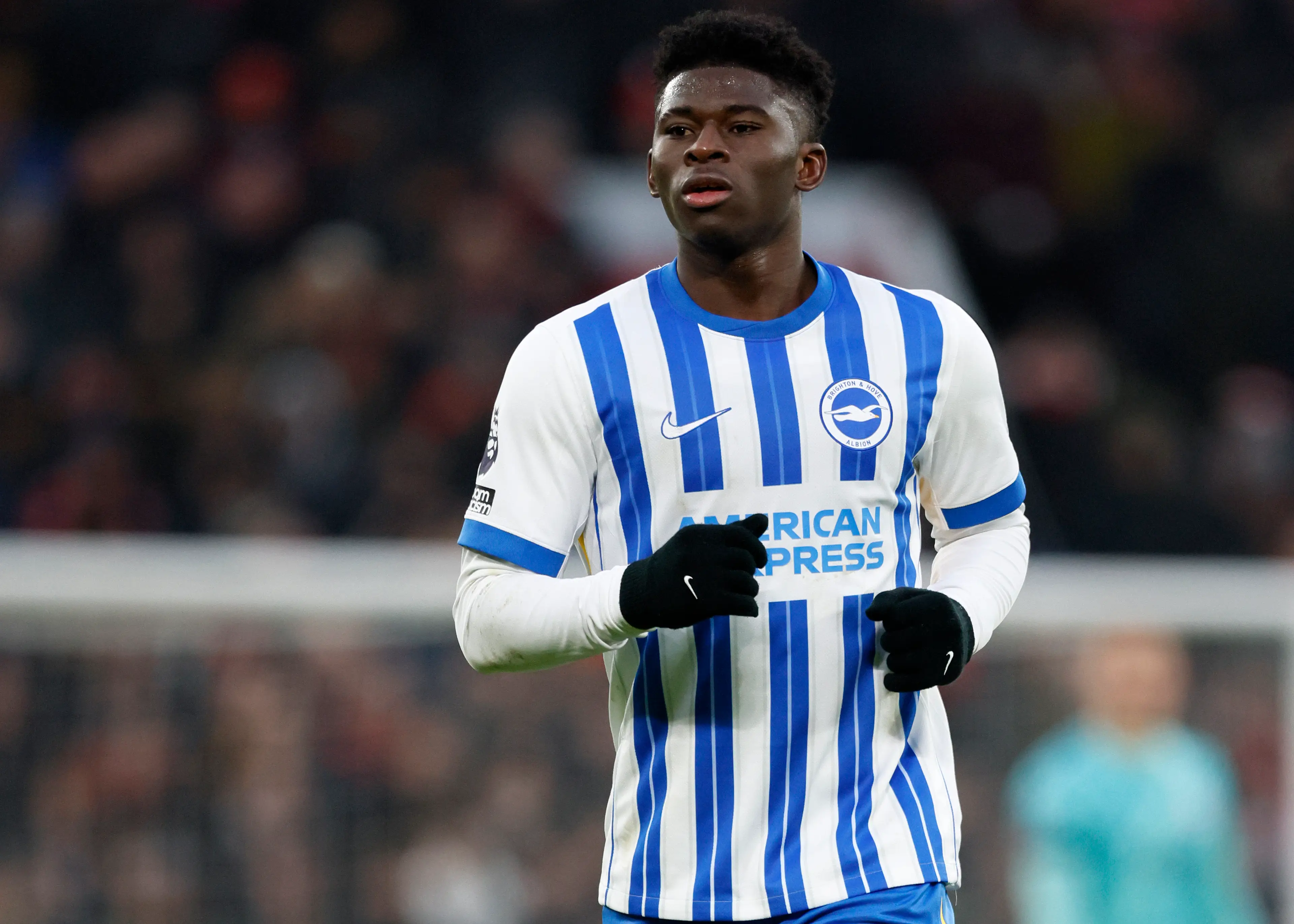 Carlos Baleba in action for Brighton. Image: Getty