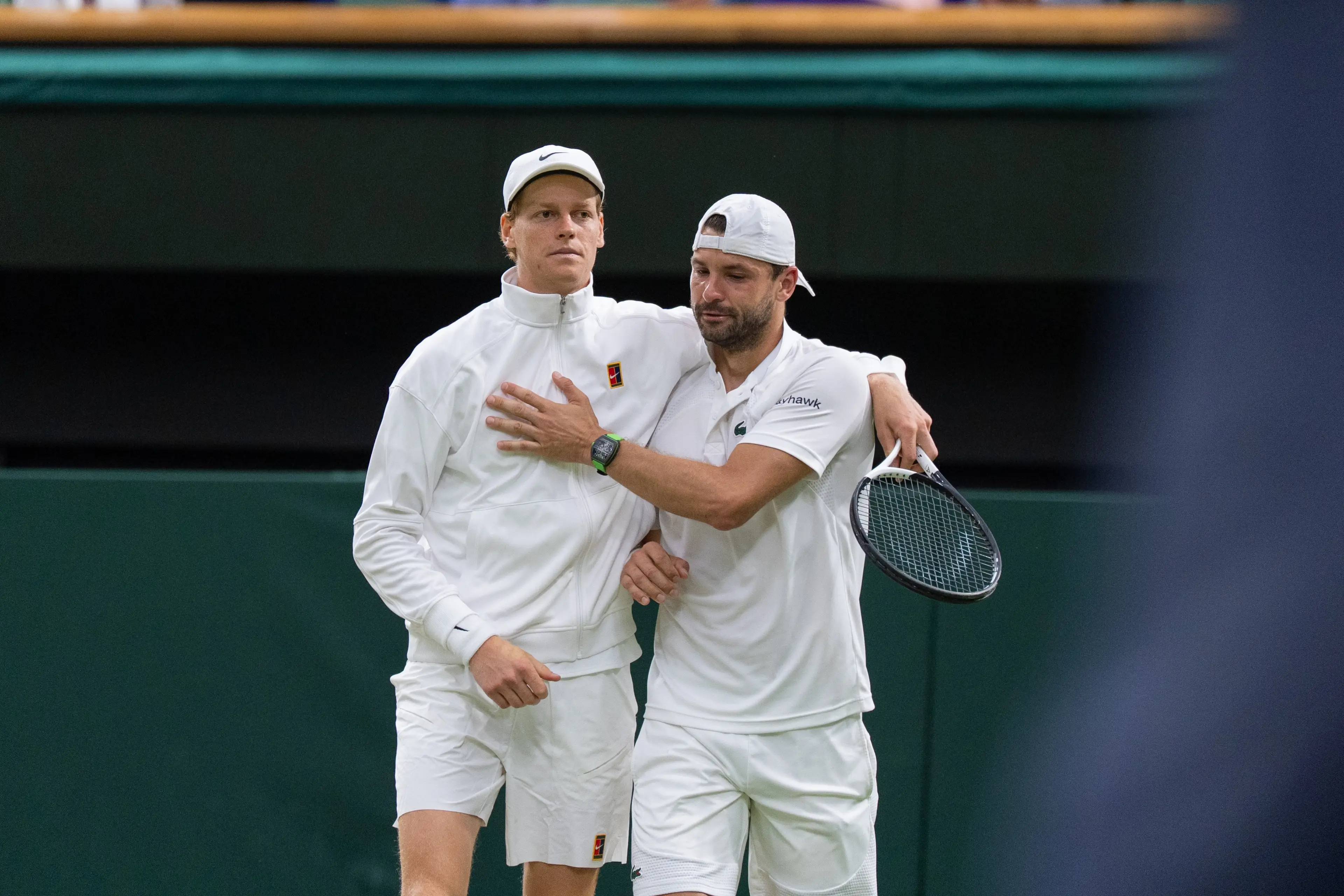 Grigor Dimitrov was forced to retire against Jannik Sinner. Image: Getty
