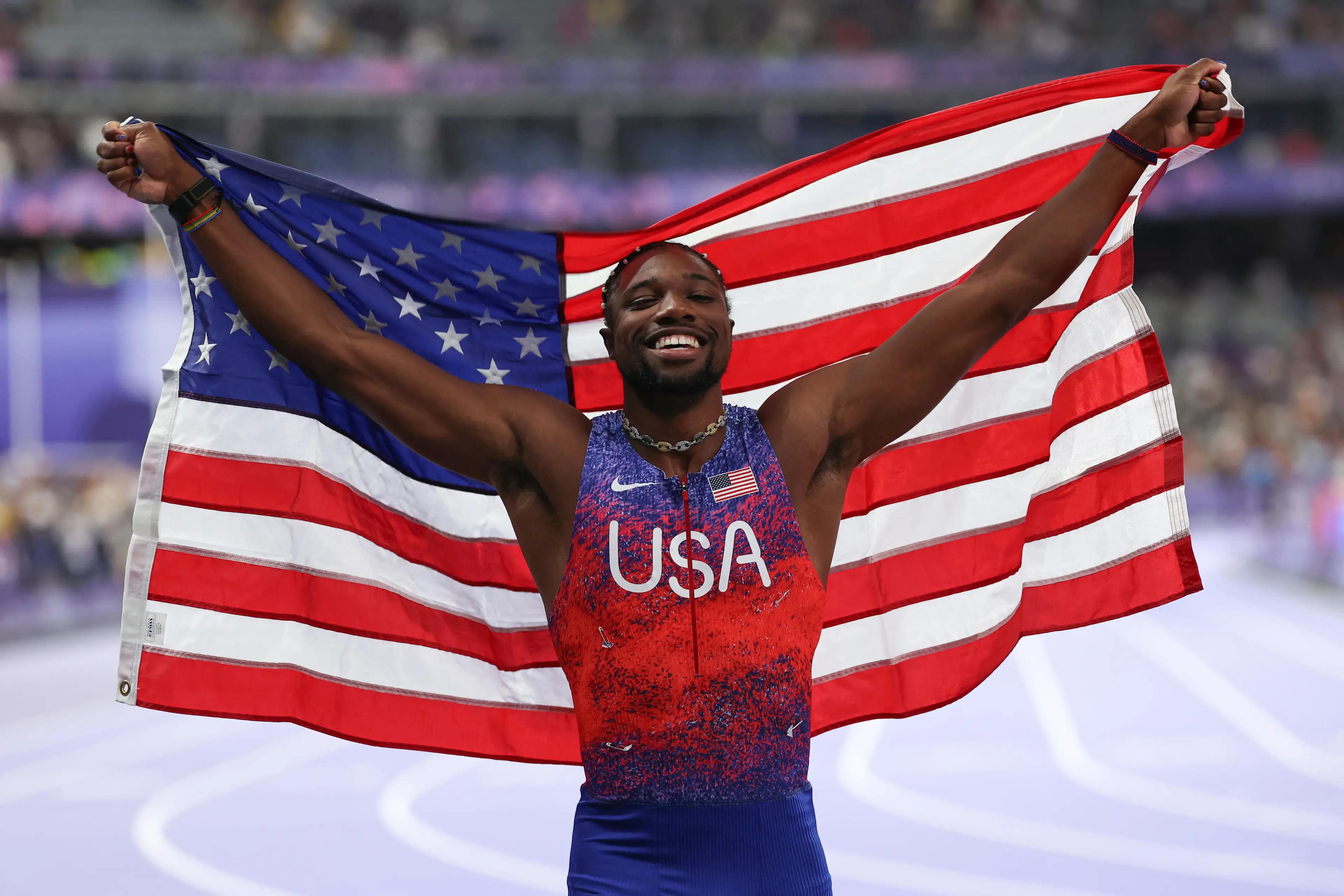 Noah Lyles won Olympic gold in Paris (Image: Hannah Peters / Staff via Getty)
