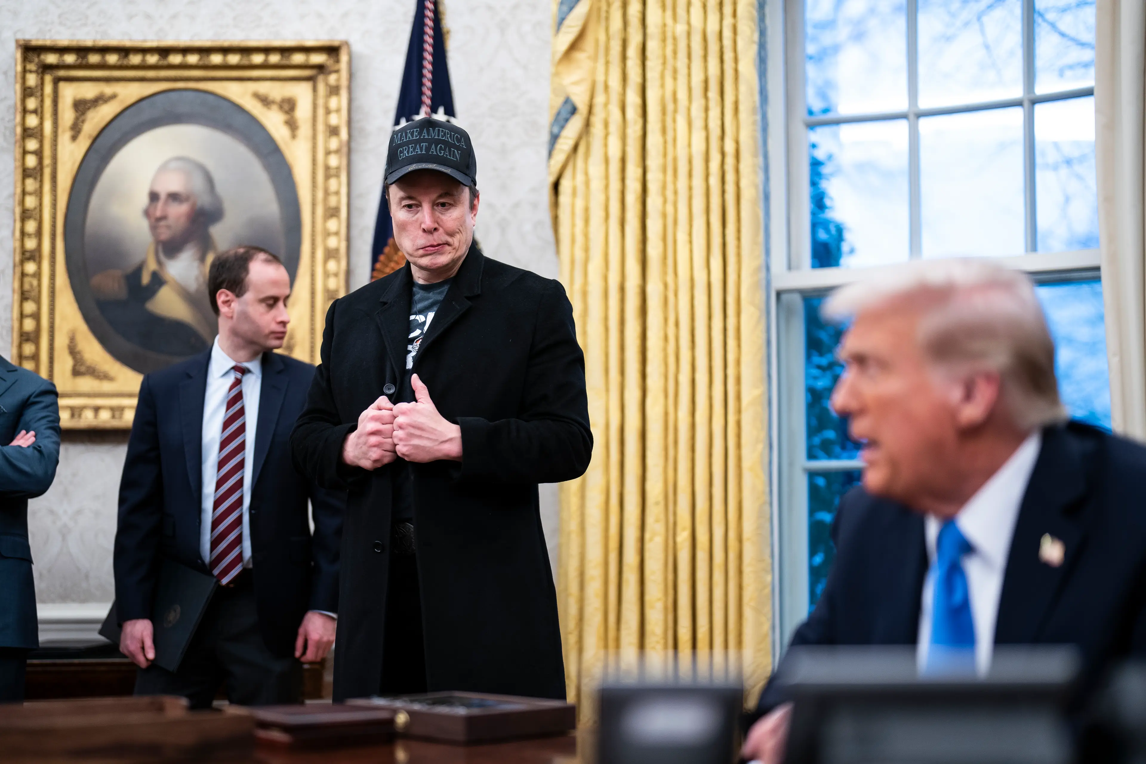 Elon Musk with Donald Trump at the White House. Image: Getty 