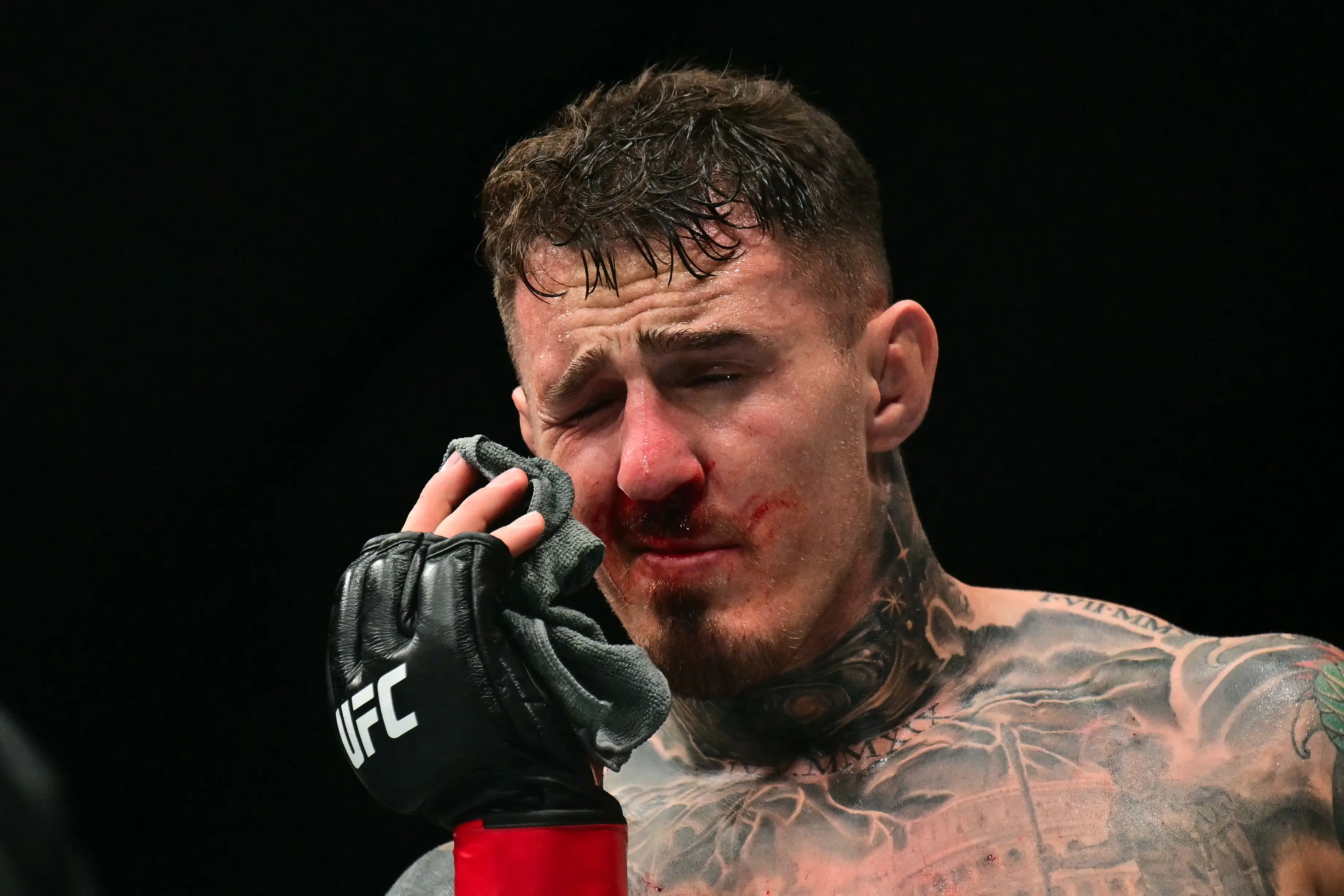 Aspinall's fight was called a no-contest after an eye poke. Image: Getty