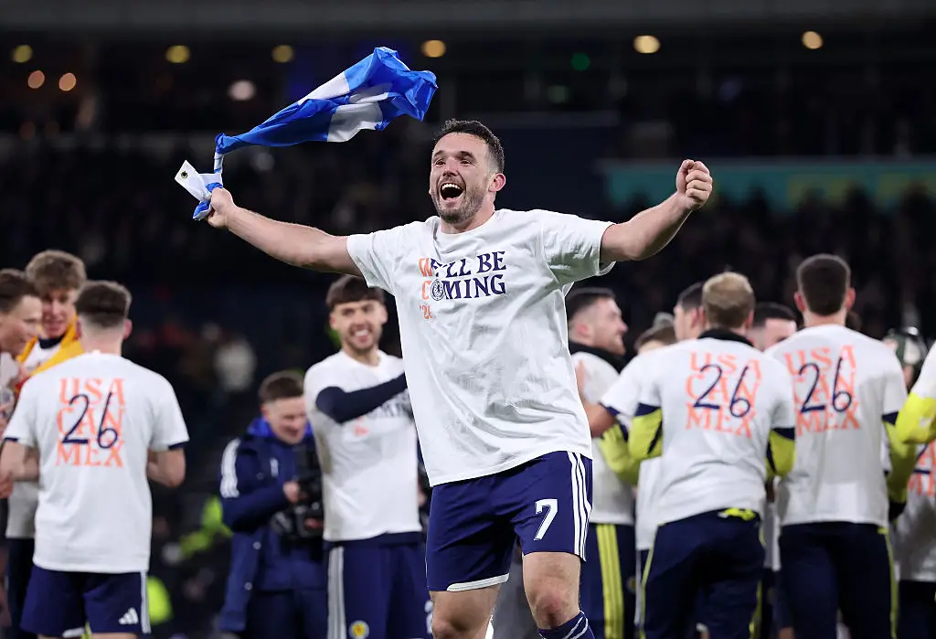 John McGinn celebrated with his teammates on the pitch. (Image: Alex Livesey - UEFA/UEFA via Getty Images)