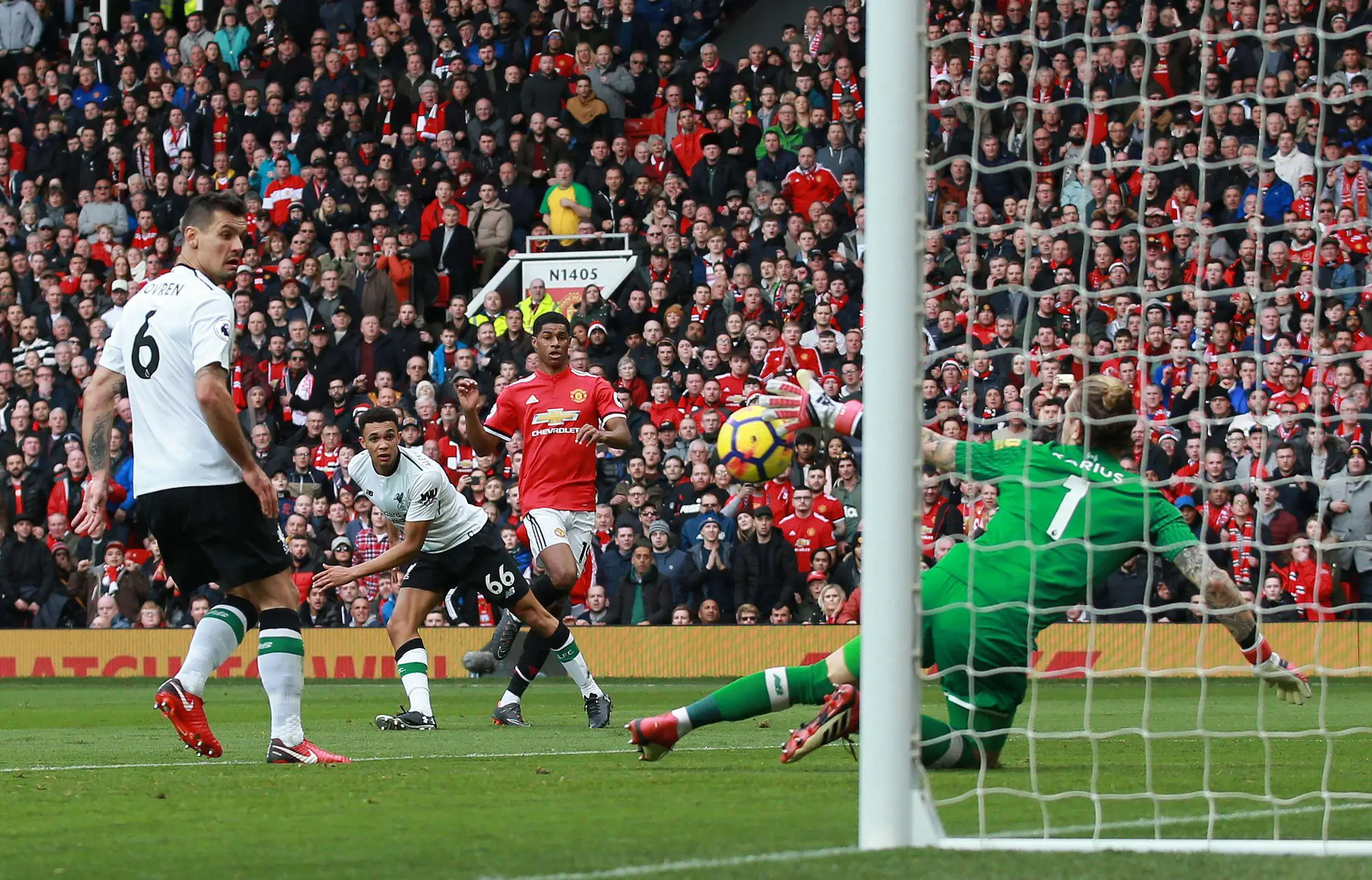Marcus Rashford scoring against Liverpool in 2018. (Alamy)