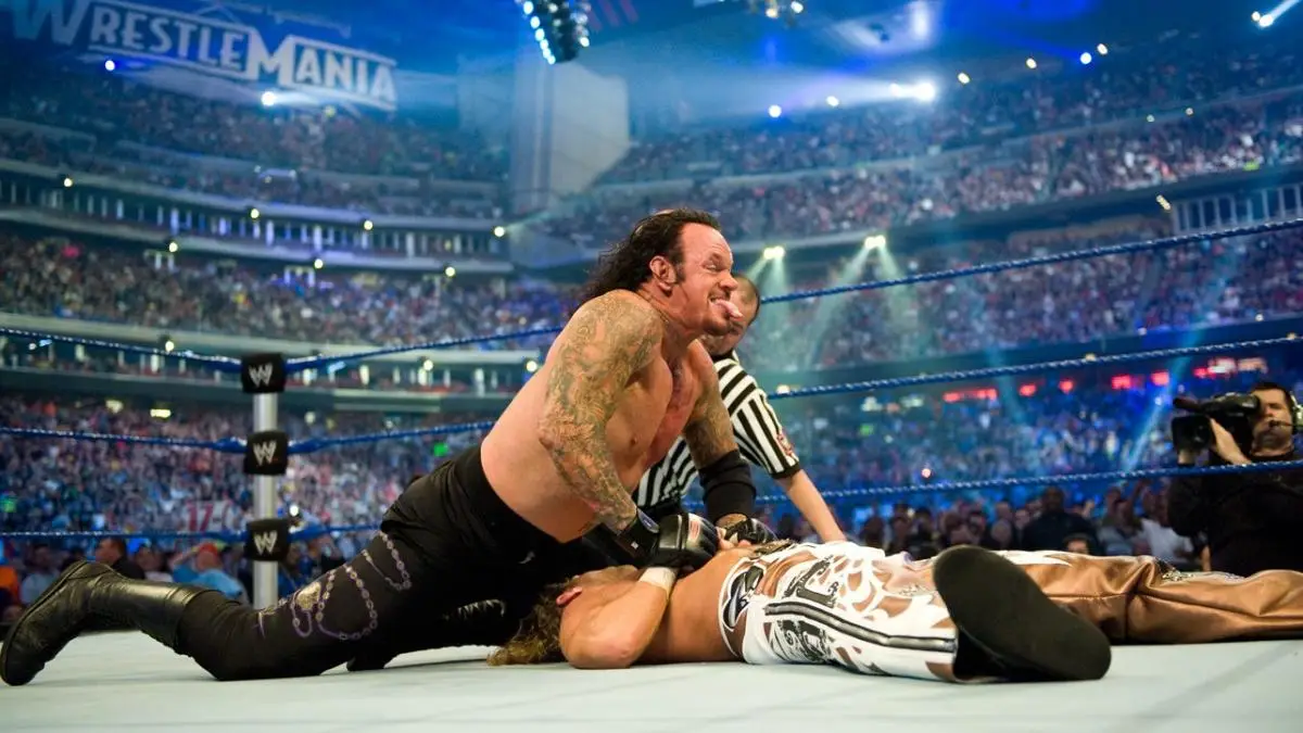 The Undertaker pins Shawn Michaels (Image: WWE)