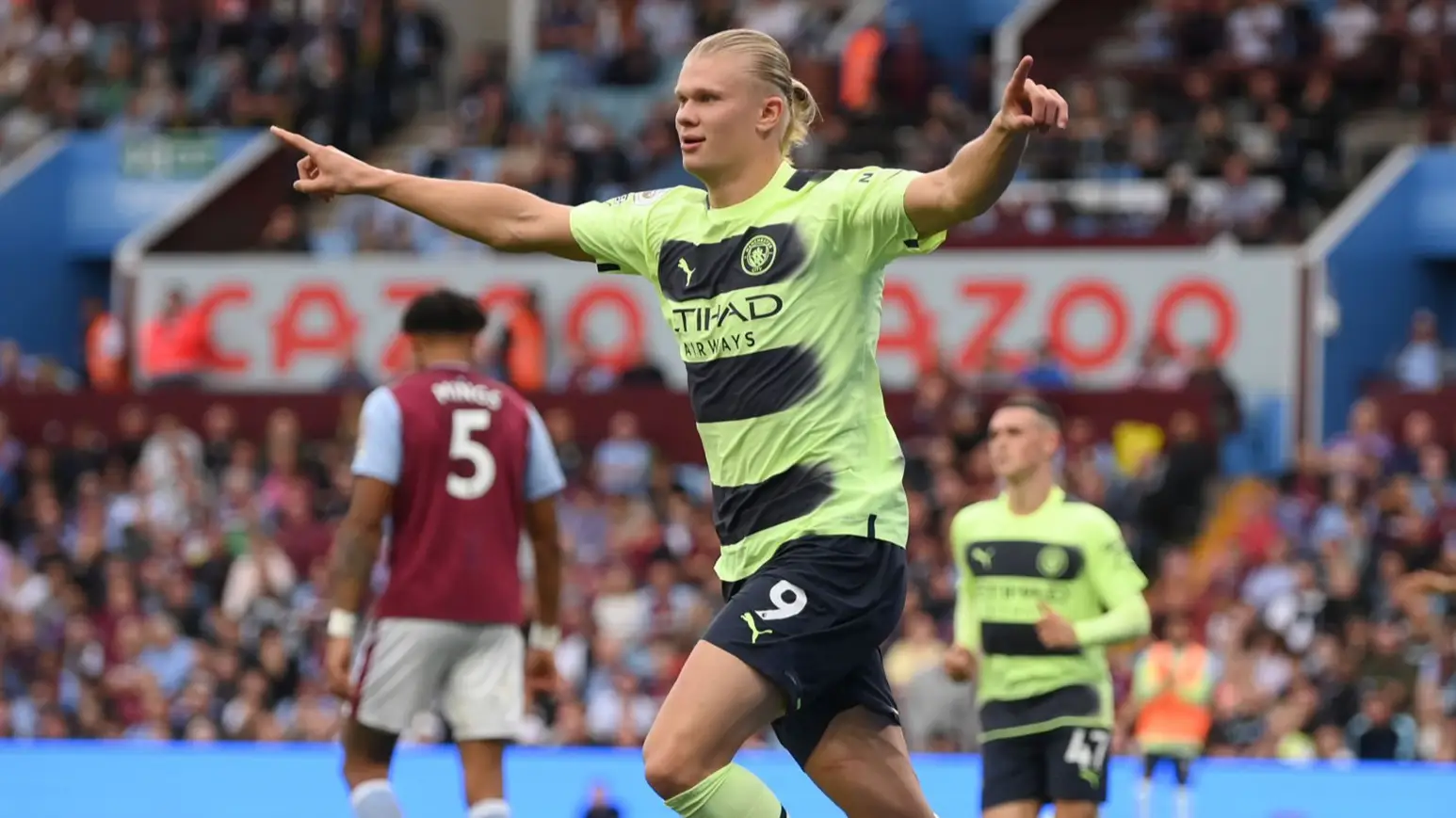 Erling Haaland took his Premier League tally for the season to 10 goals against Aston Villa (Alamy)