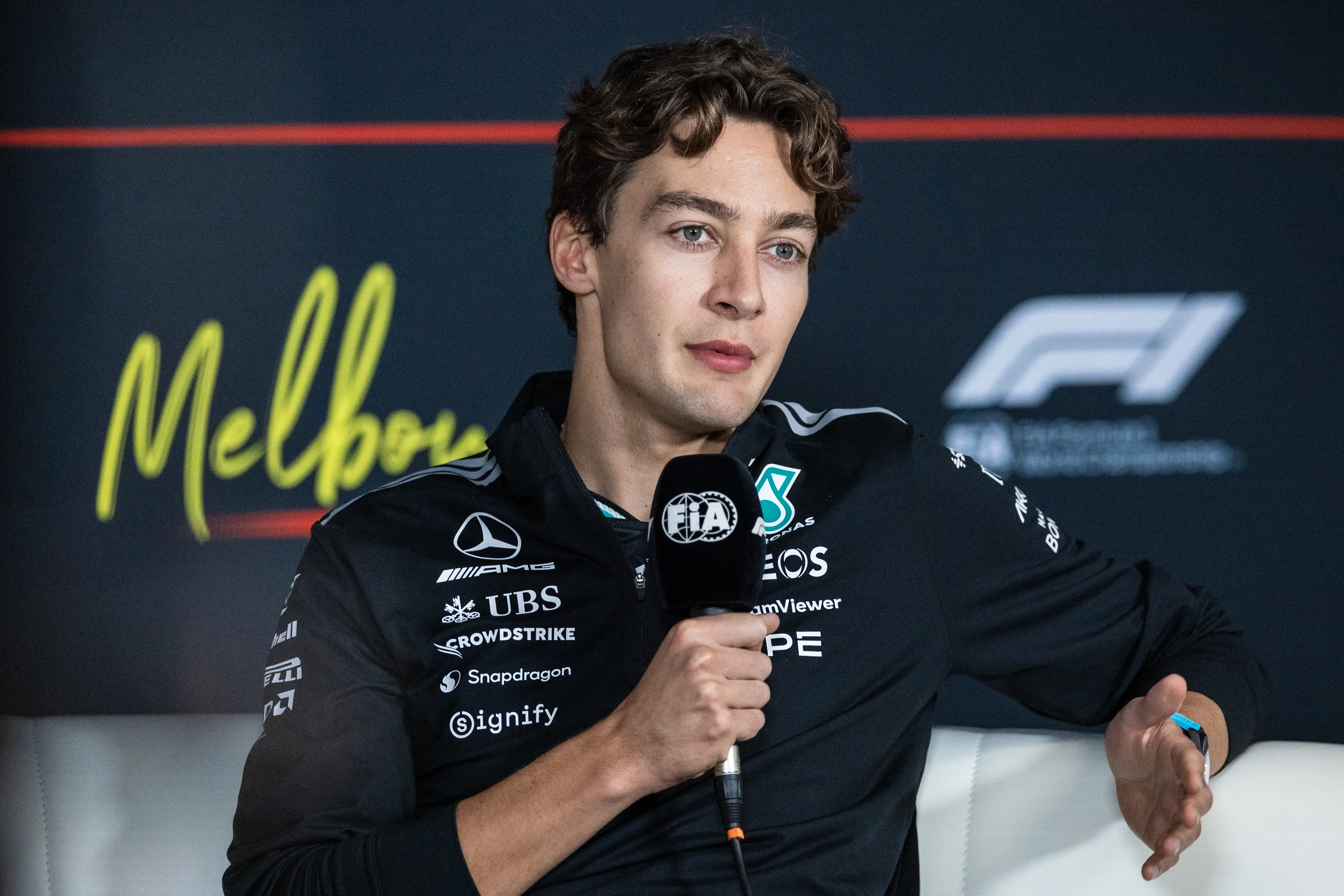 George Russell is the bookies' favourite to win the world championship. Image: Getty