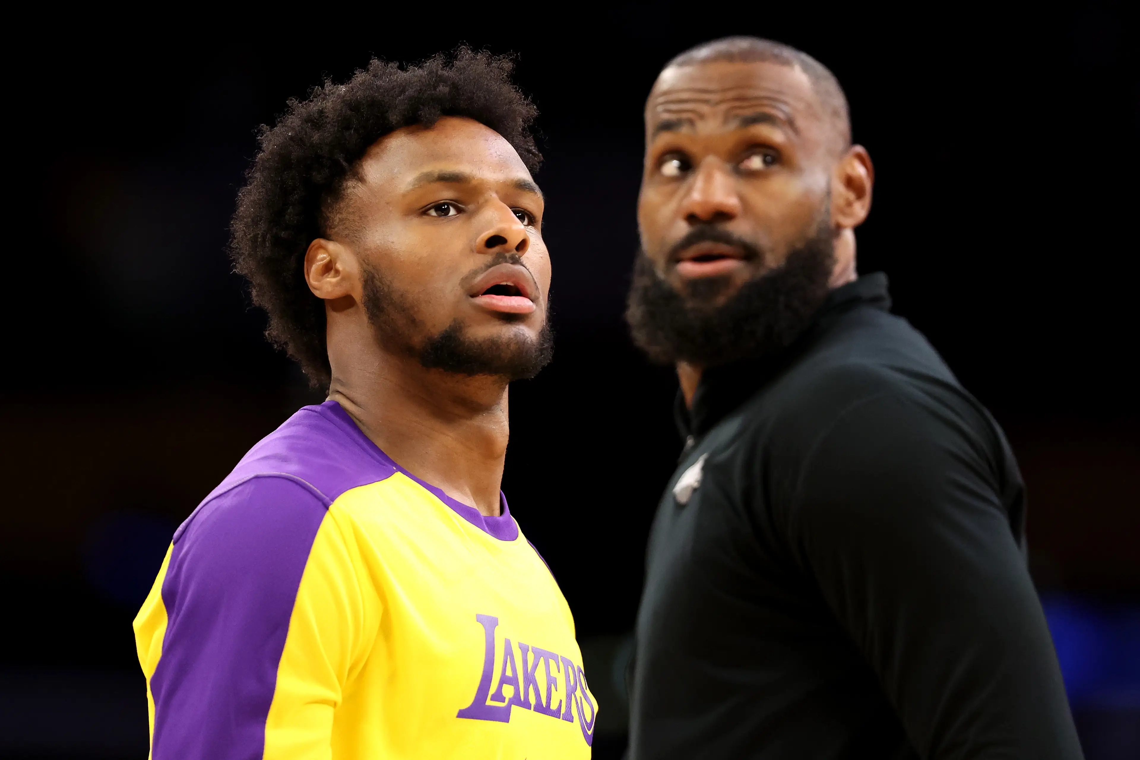 Bronny James and LeBron James became NBA's first father-son double act. (Image: Luke Hales / Contributor via Getty)