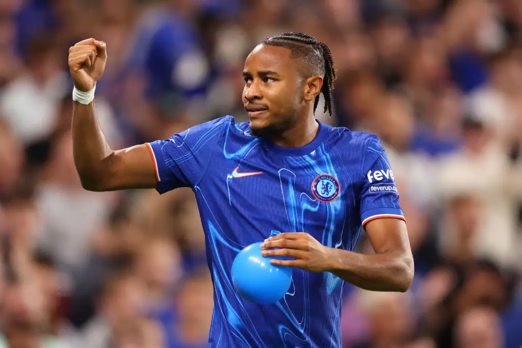 Christopher Nkunku celebrates after scoring against Servette in the Conference League - Getty