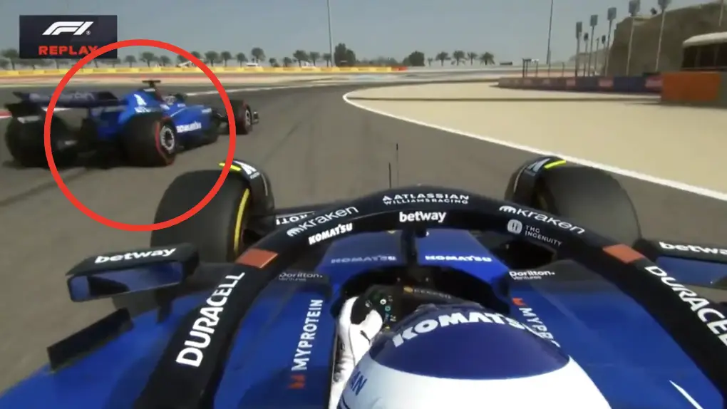 F1 rookie narrowly avoids horror crash with team-mate in Bahrain GP practice as onboard footage emerges