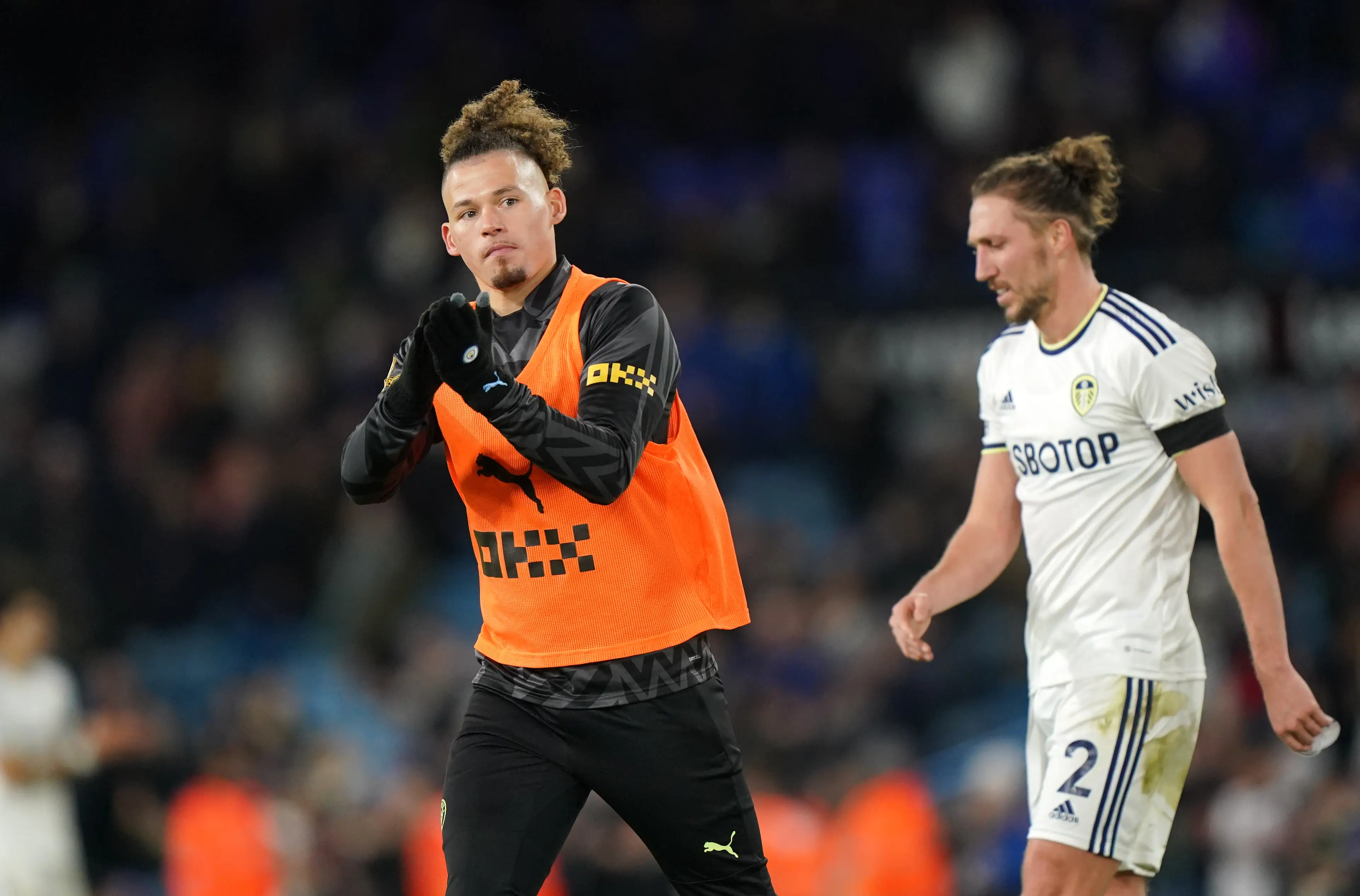 Phillips applauds supporters at full-time. (Image