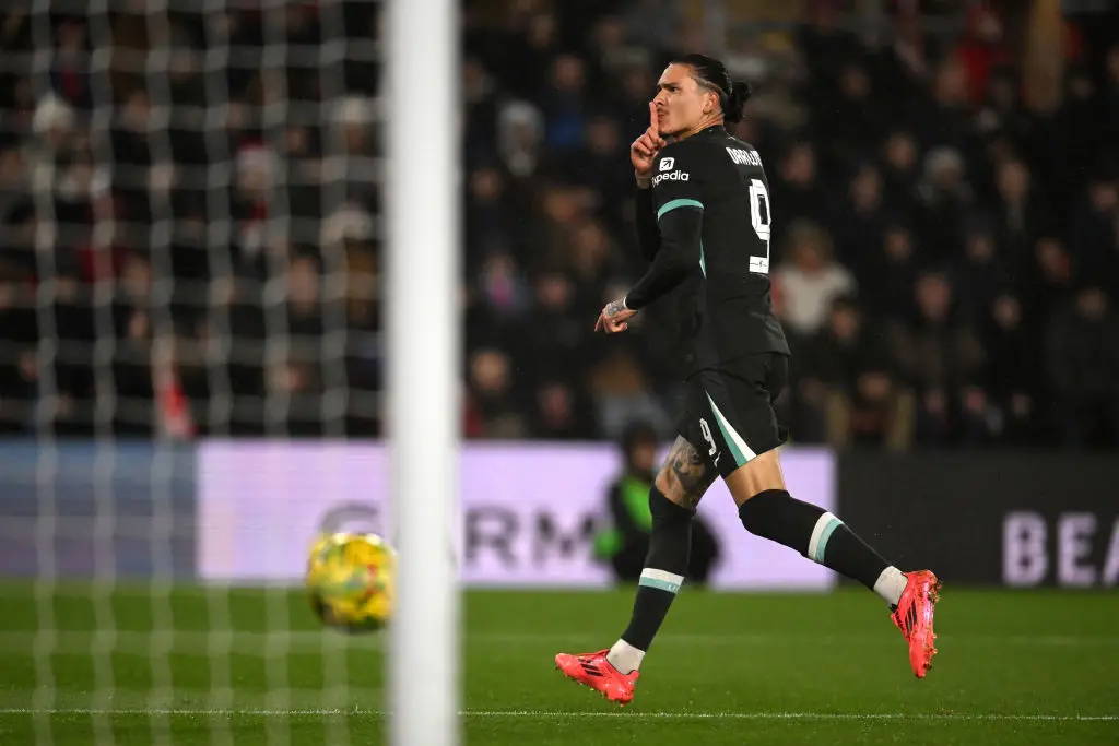 Liverpool's Darwin Nunez opened the scoring during their Carabao Cup match against Southampton. (Image: Getty)