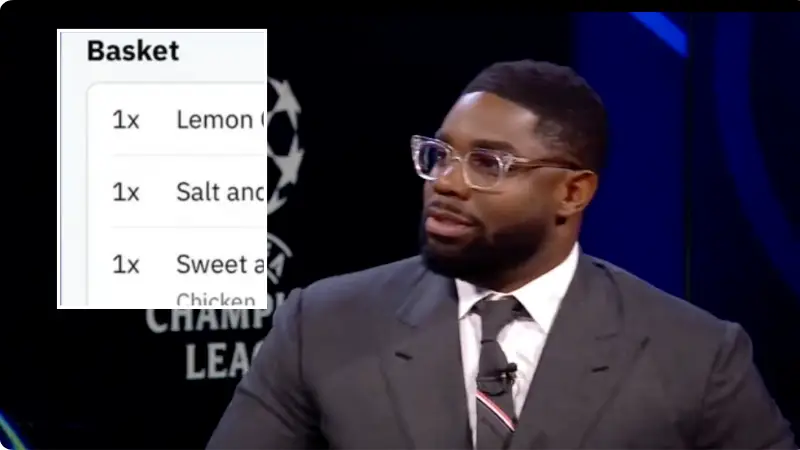 Micah Richards branded a 'disgrace' after his food order 'leaked' on CBS Sports show