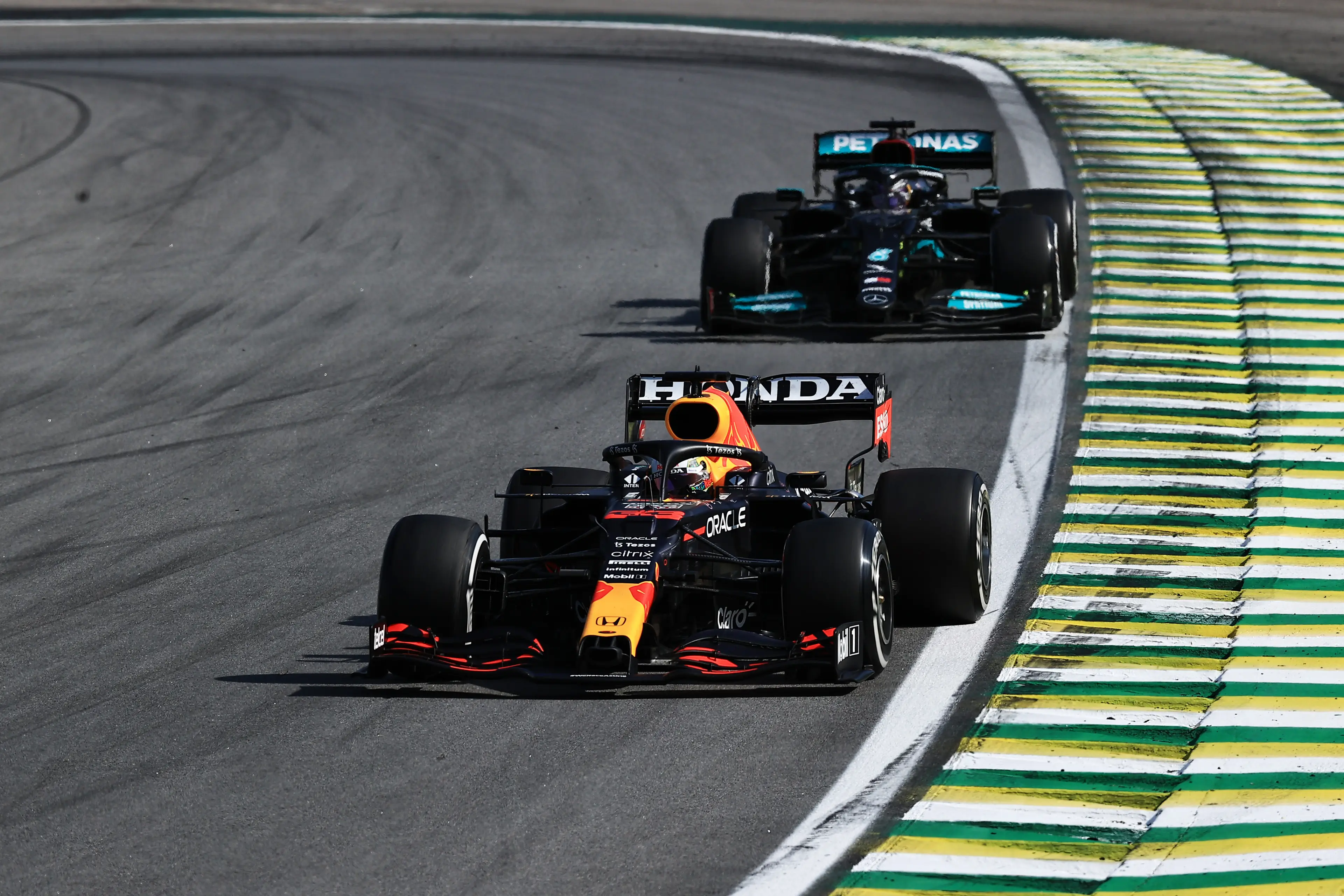 Verstappen and Hamilton clashed on the track during the 2021 Brazilian GP (Getty)