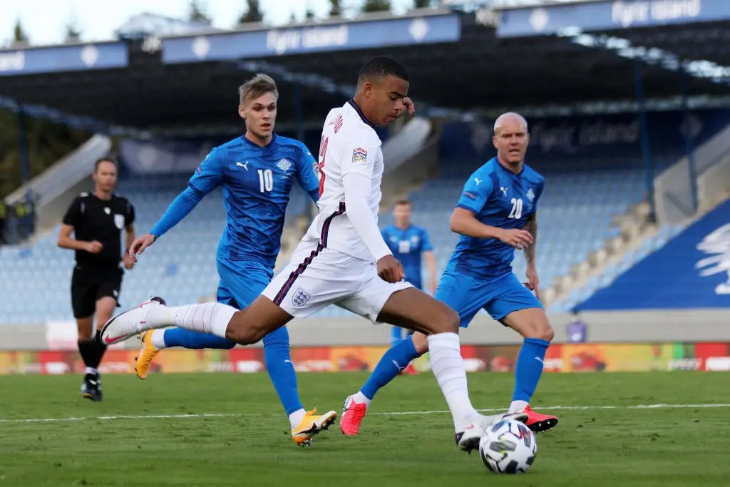 Mason Greenwood playing for England (