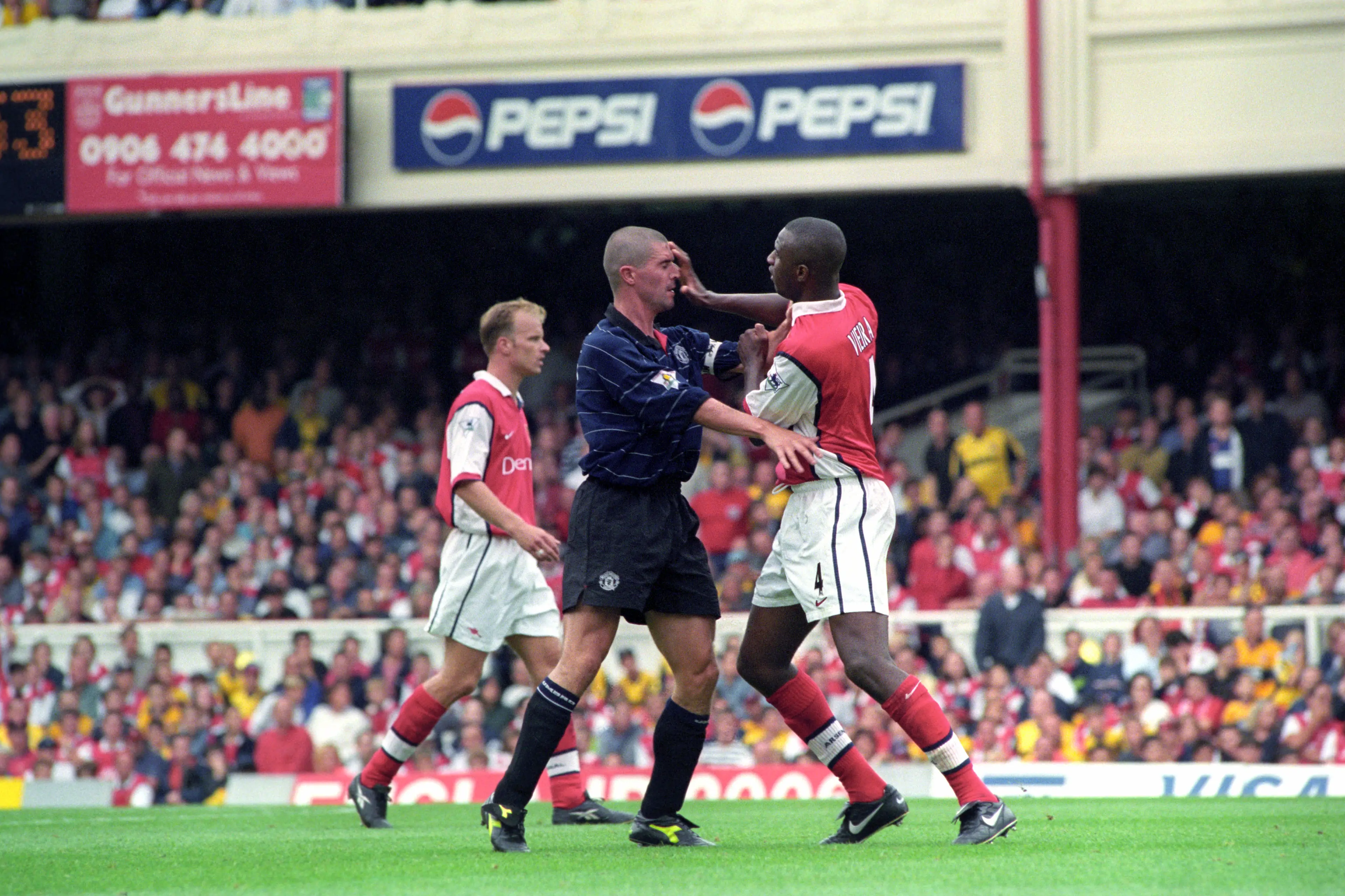 Roy Keane (left) and Patrick Vieira (right)