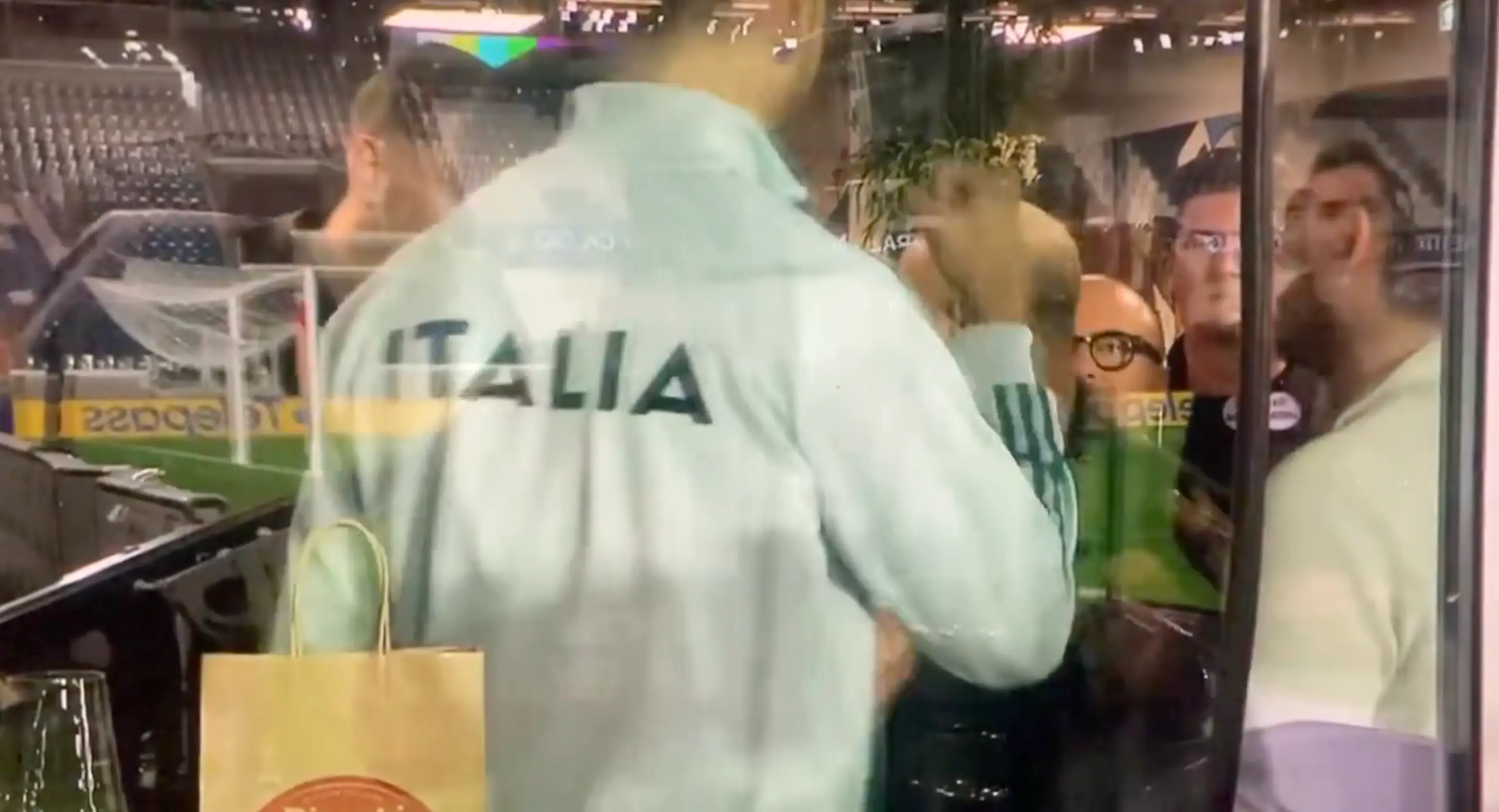 Italy players celebrate Bosnia's penalty shootout win over Wales. Image credit: X/@BosniaNTBall