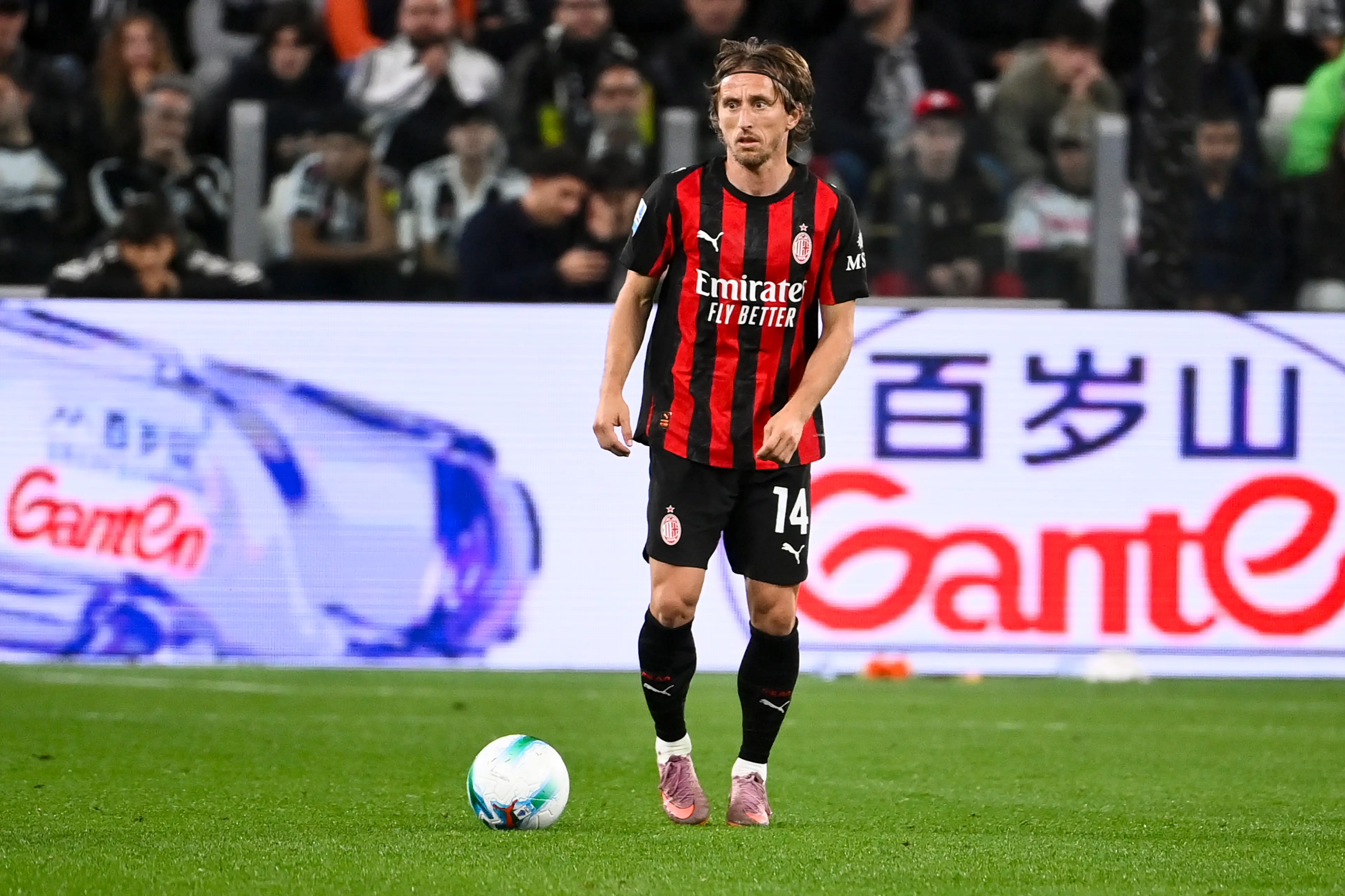 Luka Modric in action for AC Milan. Image: Getty