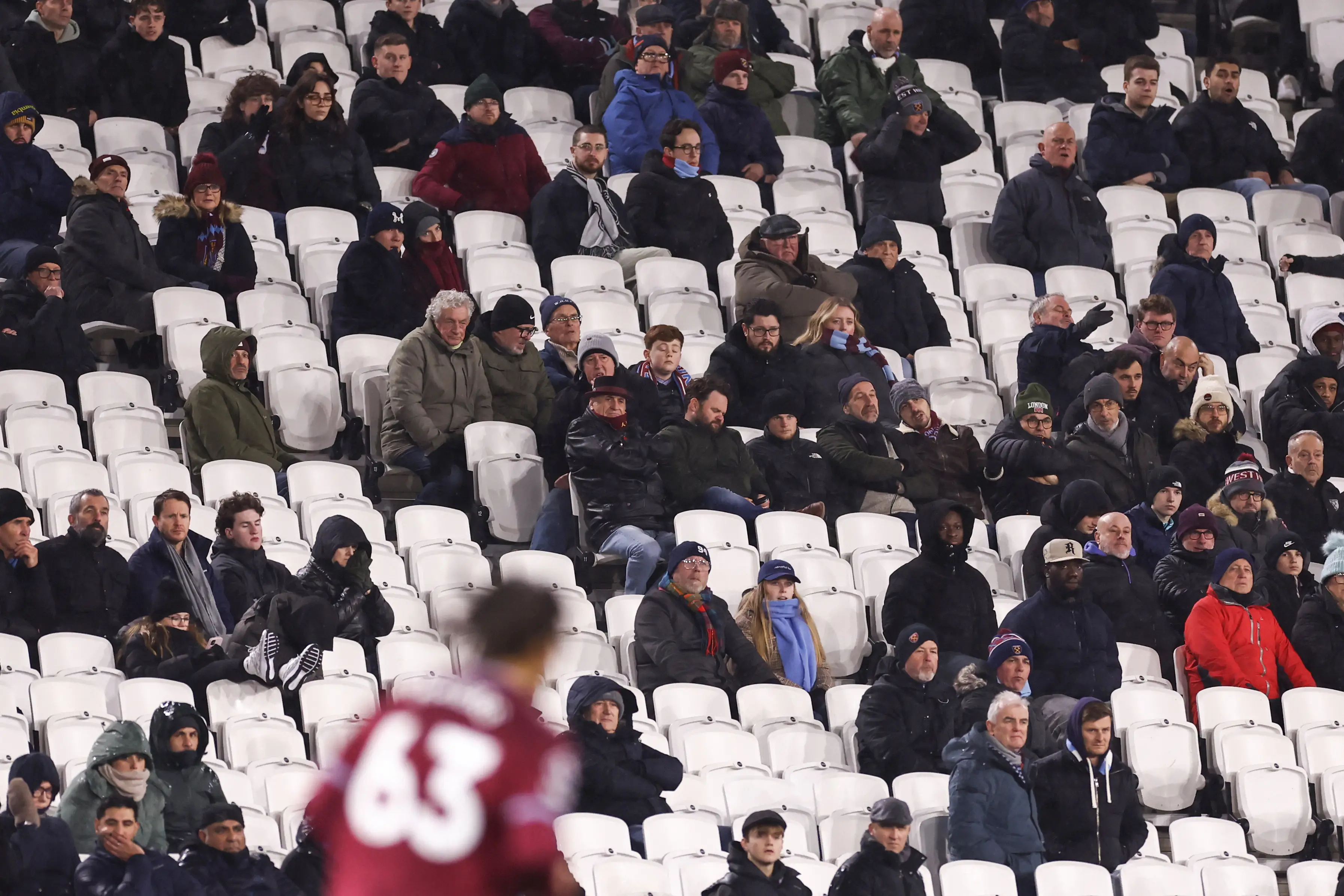 Only 34,000 fans attended West Ham's clash against Nottingham Forest. Image credit: Getty