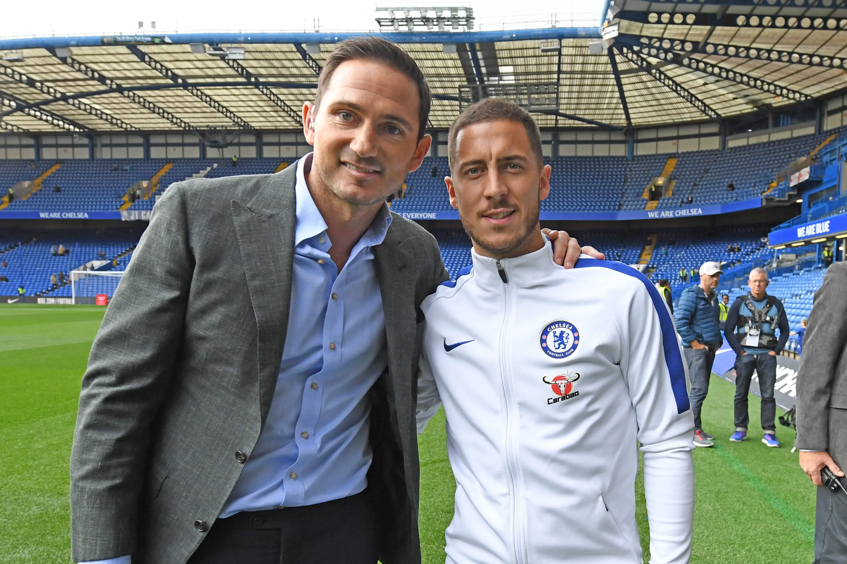Frank Lampard and Eden Hazard. Image: Getty
