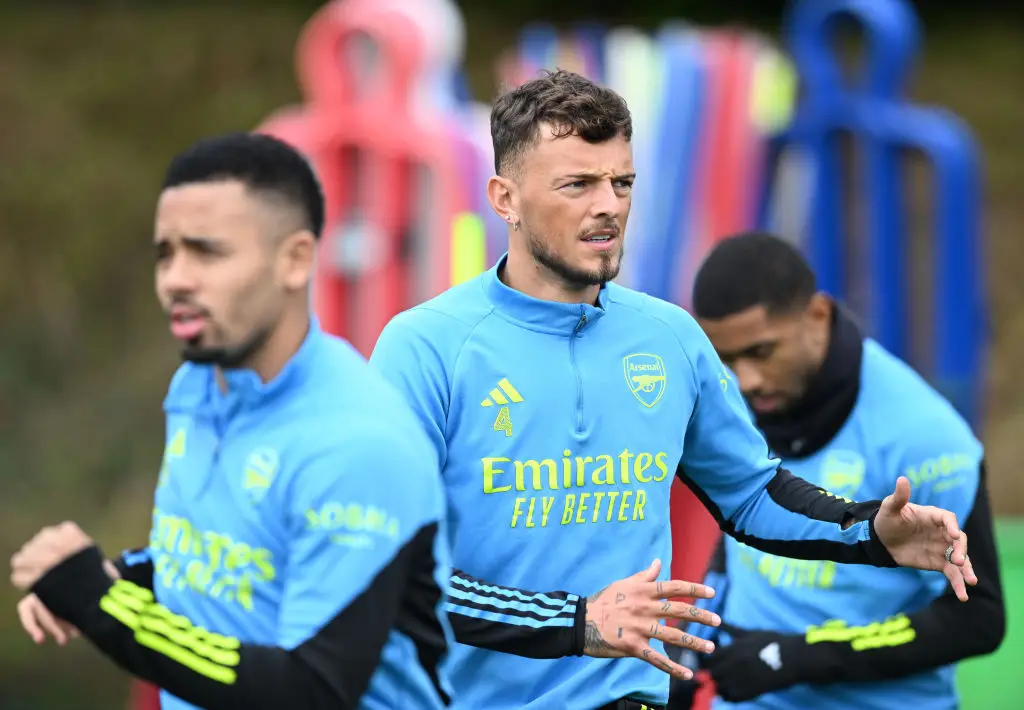 Ben White in Arsenal training (