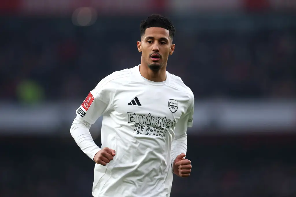 Arsenal defender William Saliba has established himself as one of the best young players in the world. (Image: Getty)