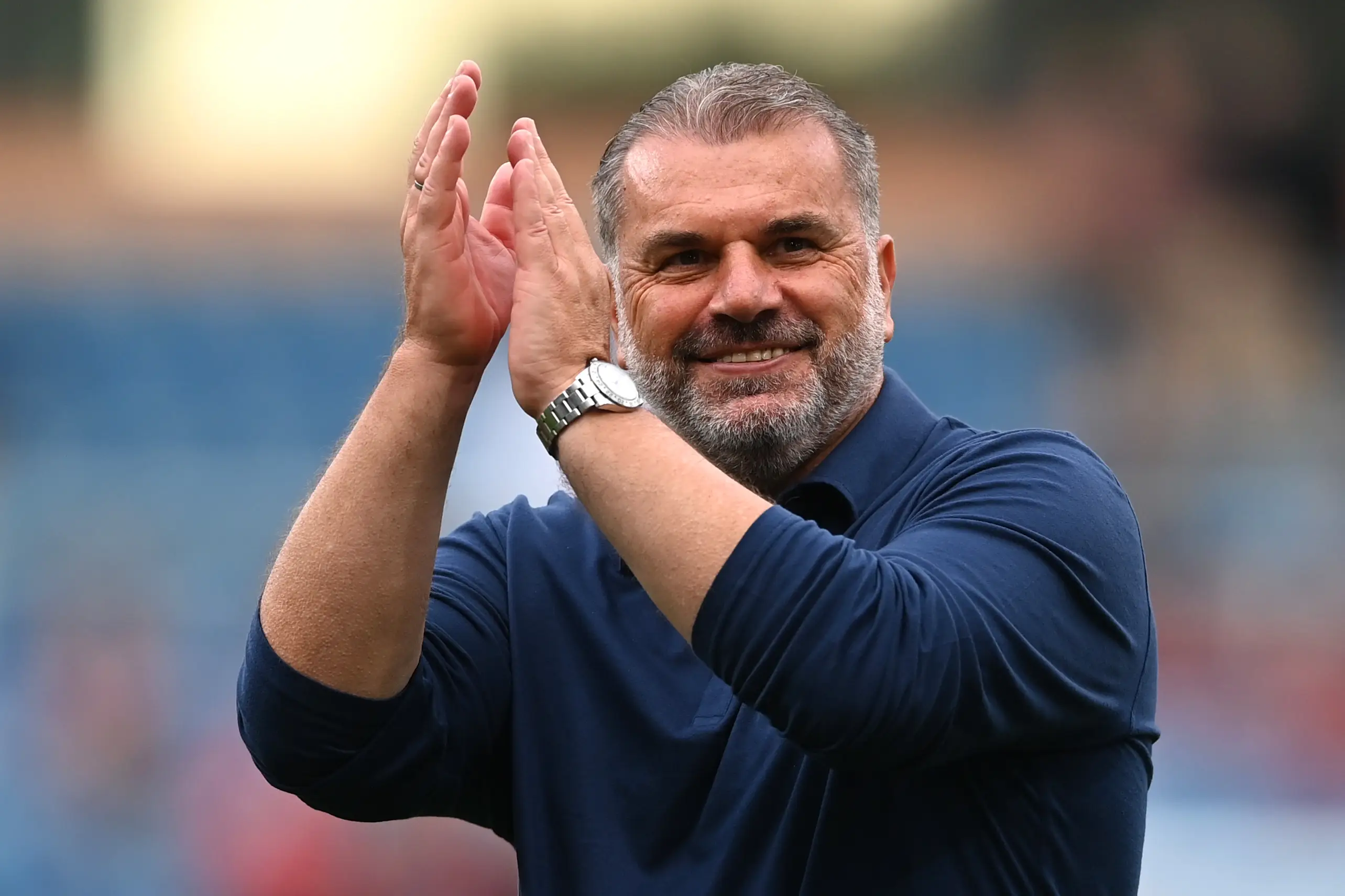 Ange Postecoglou celebrates Tottenham's victory over Burnley. Image: Getty