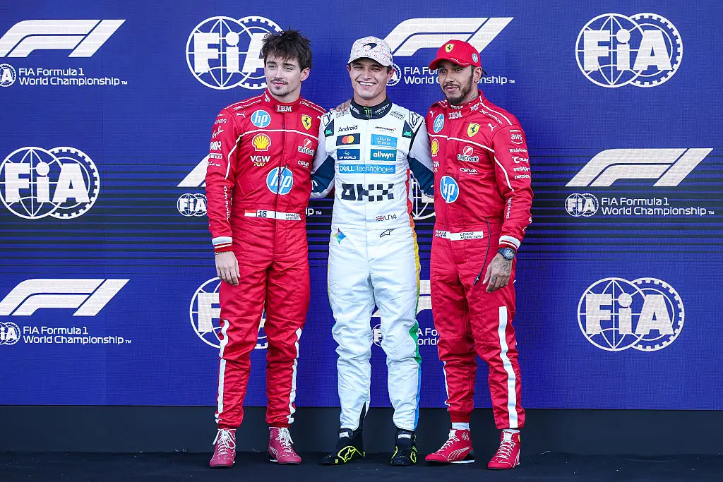 Norris, Charles Leclerc and Lewis Hamilton will start the Mexico GP as the top three (Image: Getty)