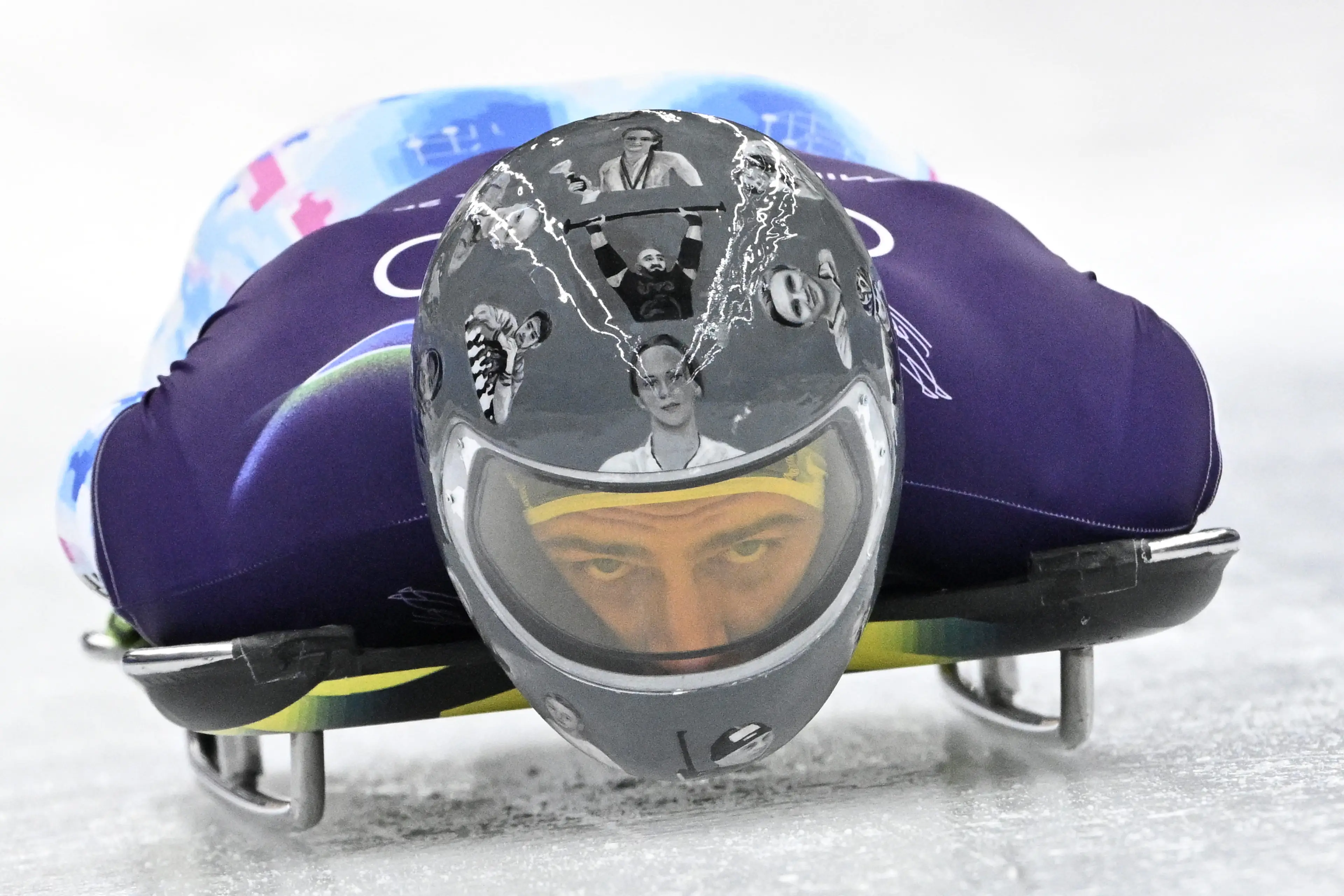 The helmet featured the names of several athletes killed during Russia's war on Ukraine (Image: Getty)